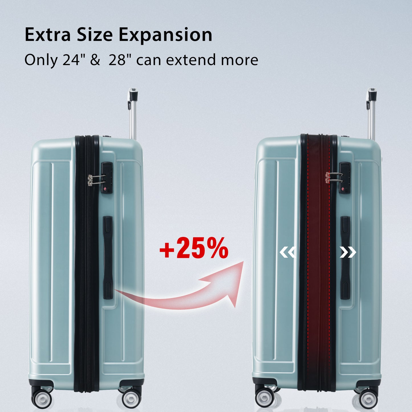 Hardside Luggage Sets 3 Pieces, Expandable Luggages Spinner Suitcase with TSA Lock Lightweight Carry on Luggage 20inch 24inch 28inch