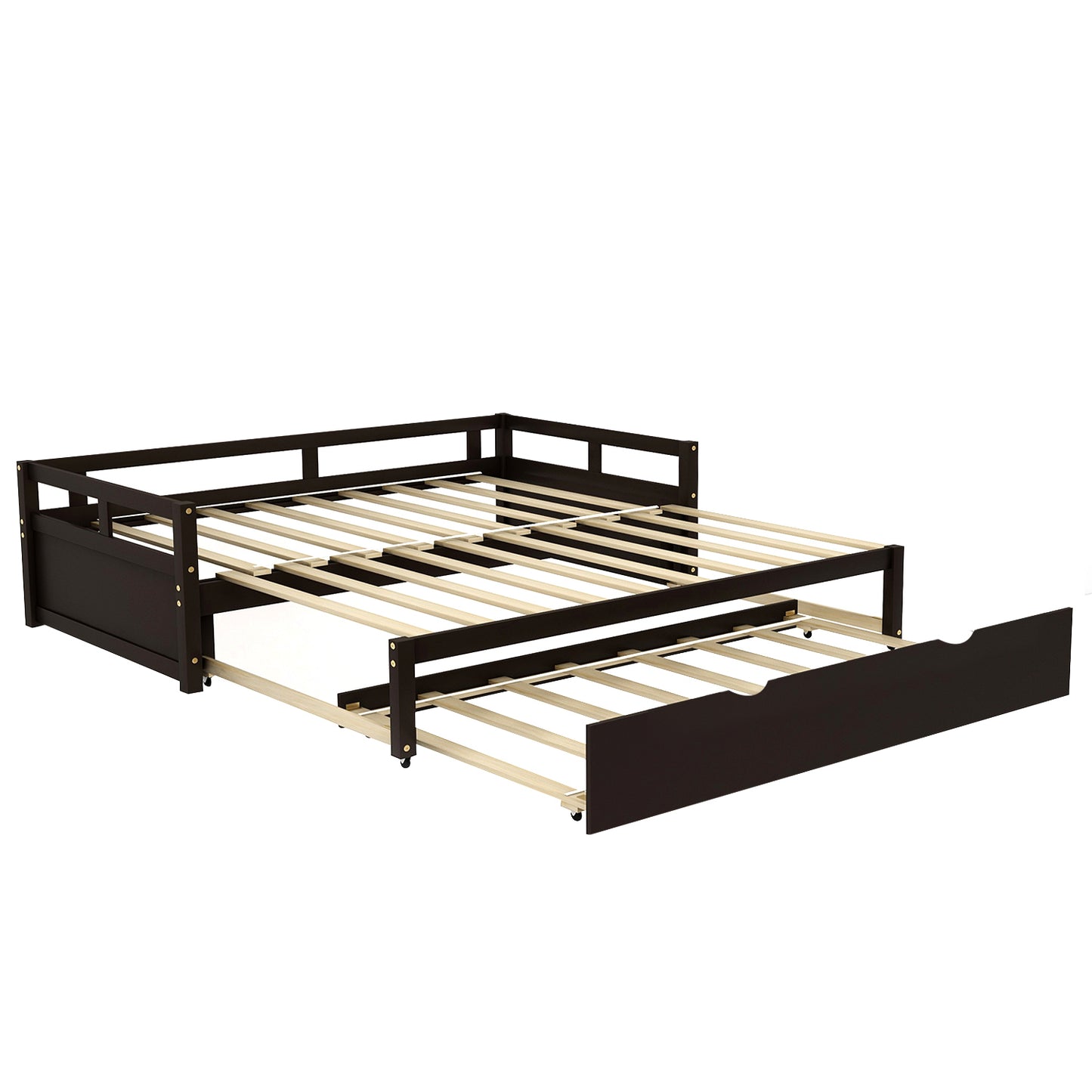 Extending Daybed with Trundle, Wooden Daybed with Trundle, Espresso