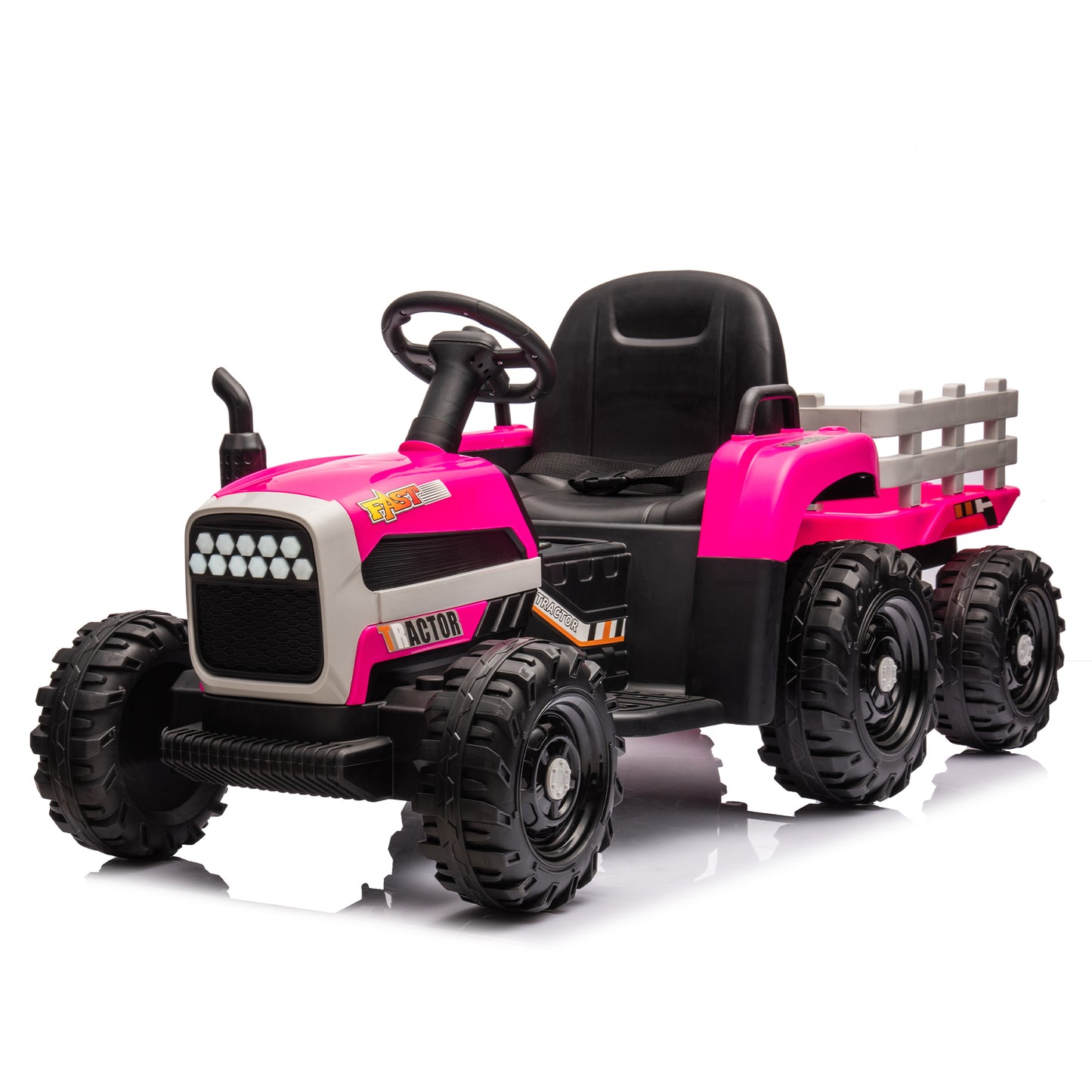 Electric Ride-On Tractor with Remote Control and Realistic Farm Experience, 12V Battery Powered Toy with Two-Speed Control and Safety Features