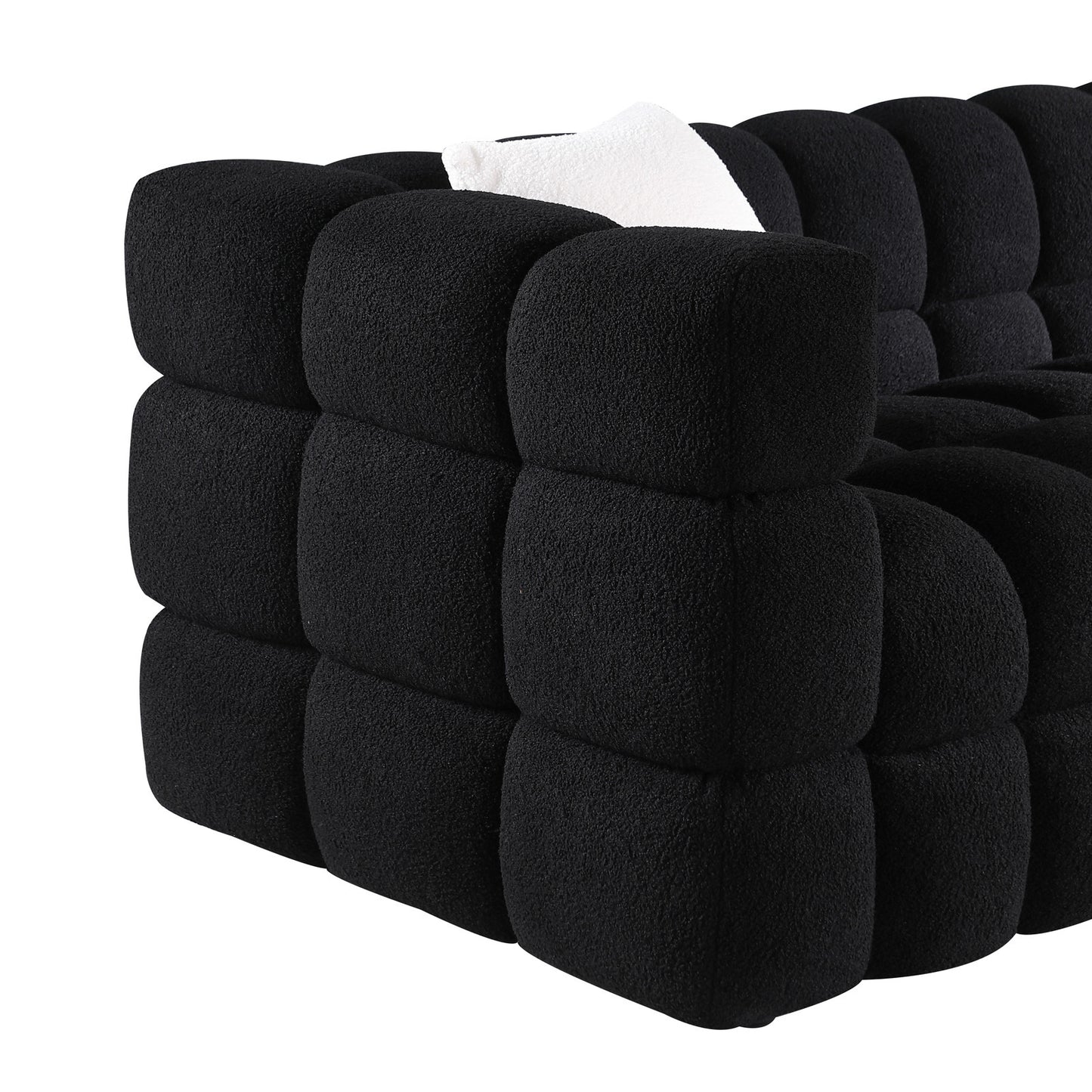 Luxurious 3-Seater White Boucle Marshmallow Sofa for USA People