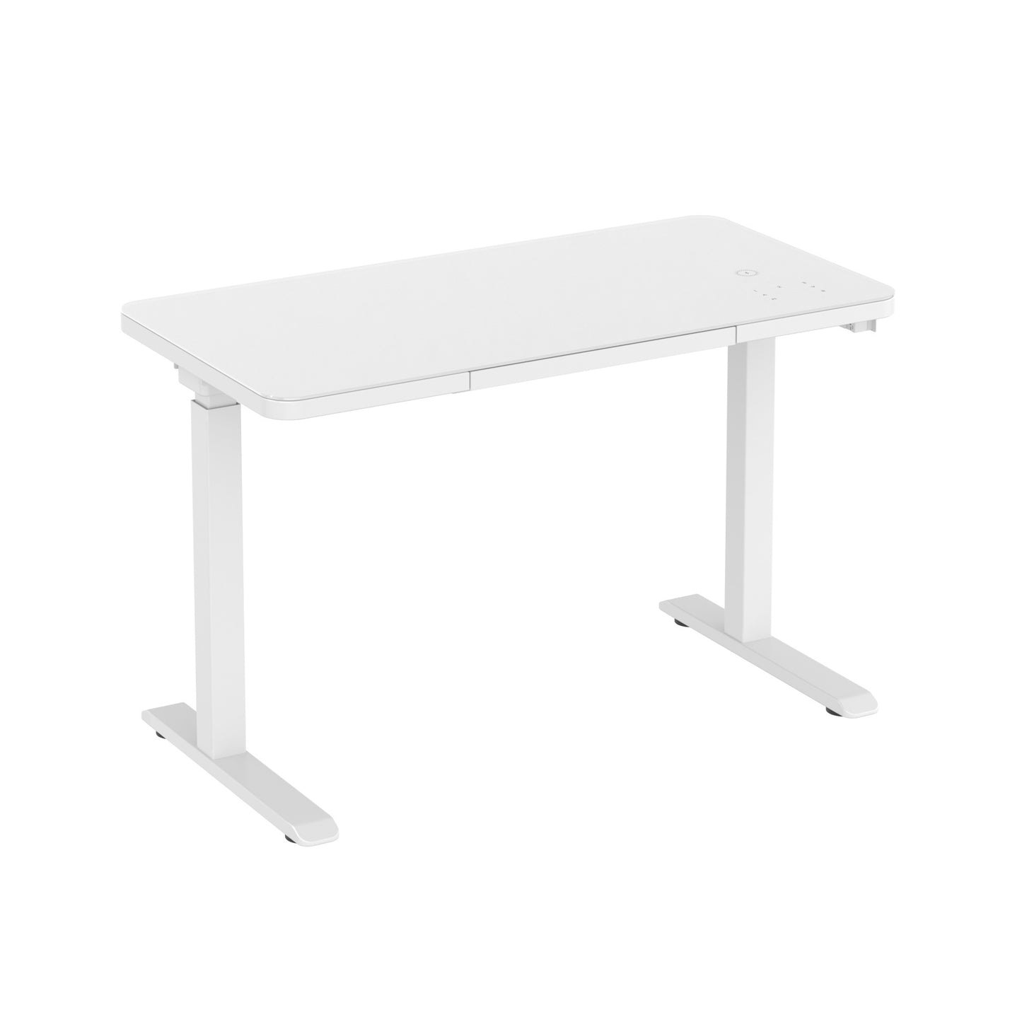 White Glass Top Desk with Concealed Wireless Charging功能