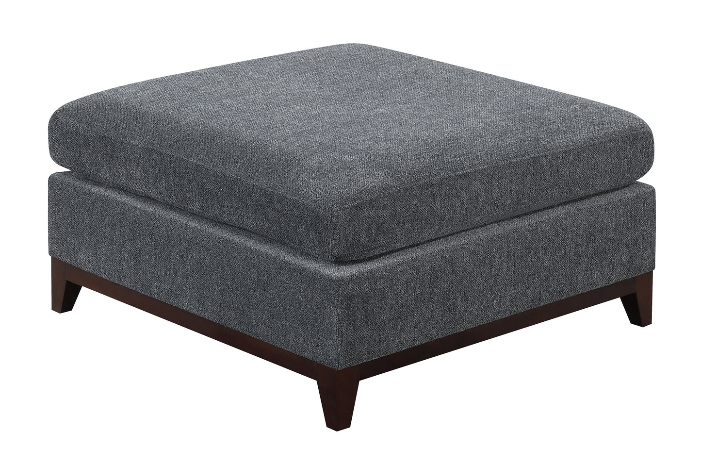 Ash Grey Chenille Fabric Modular Sectional Set with Armless Chairs, Ottomans, and Corner Wedges