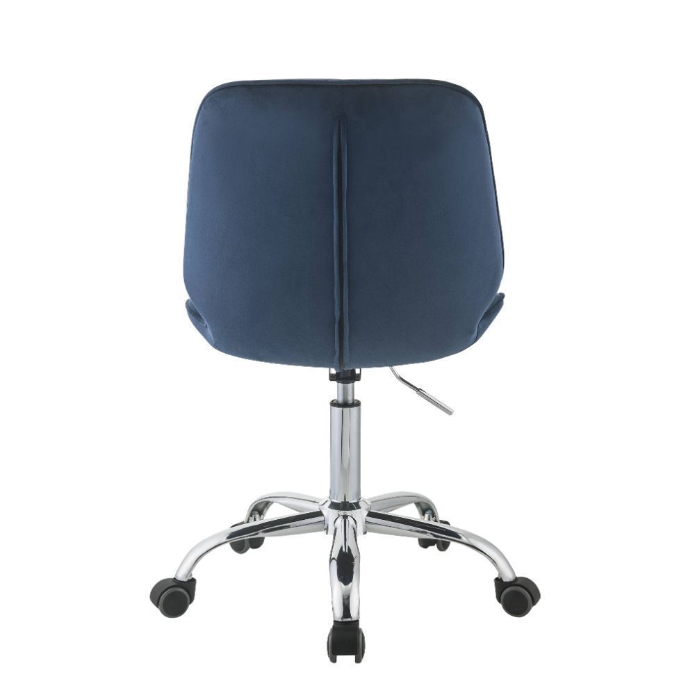 Muata Office Chair, Twilight Blue Velvet & Chrome 92932