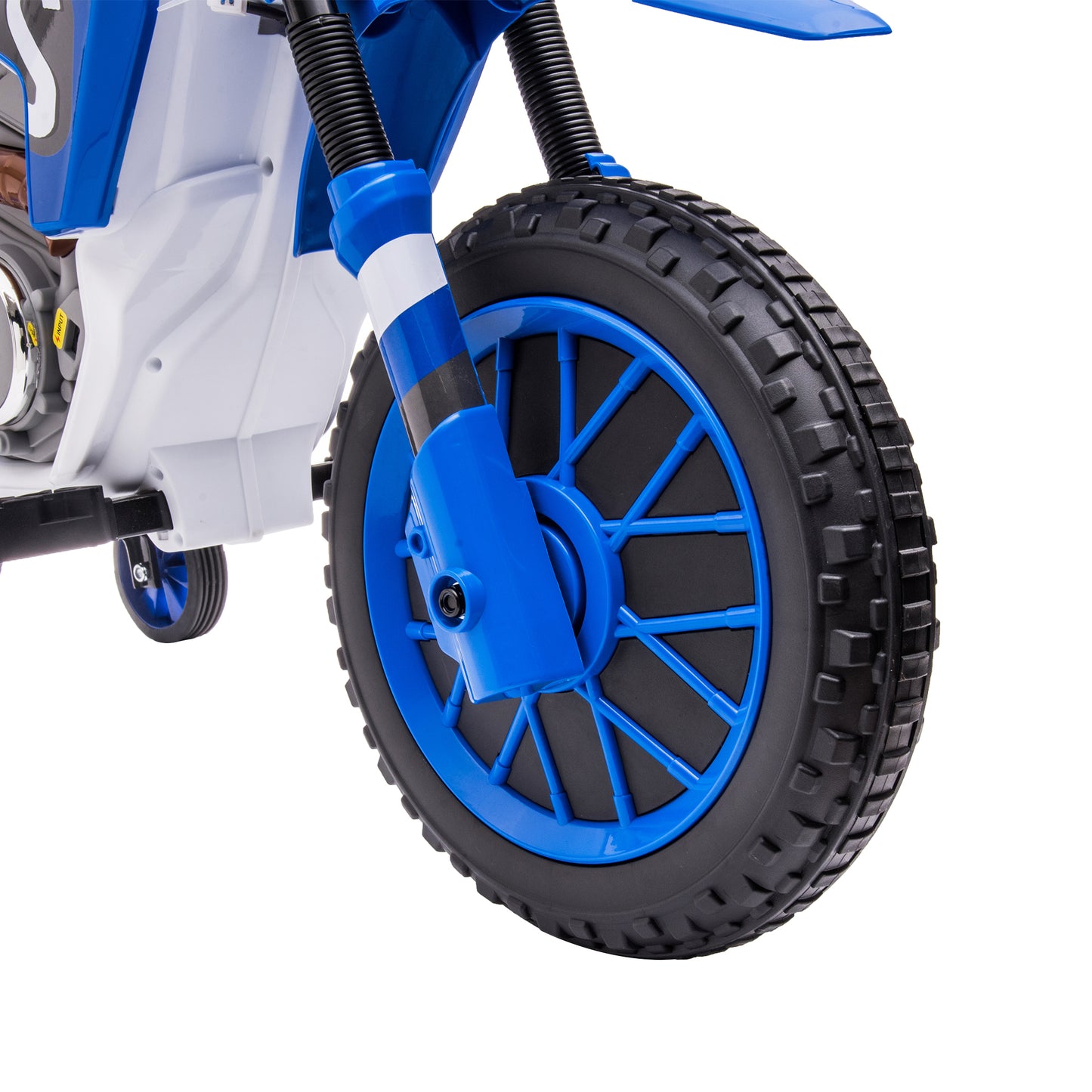 12V Kids Ride on Toy Motorcycle, Electric Motor Toy Bike with Training Wheels for Kids 3-6, Blue