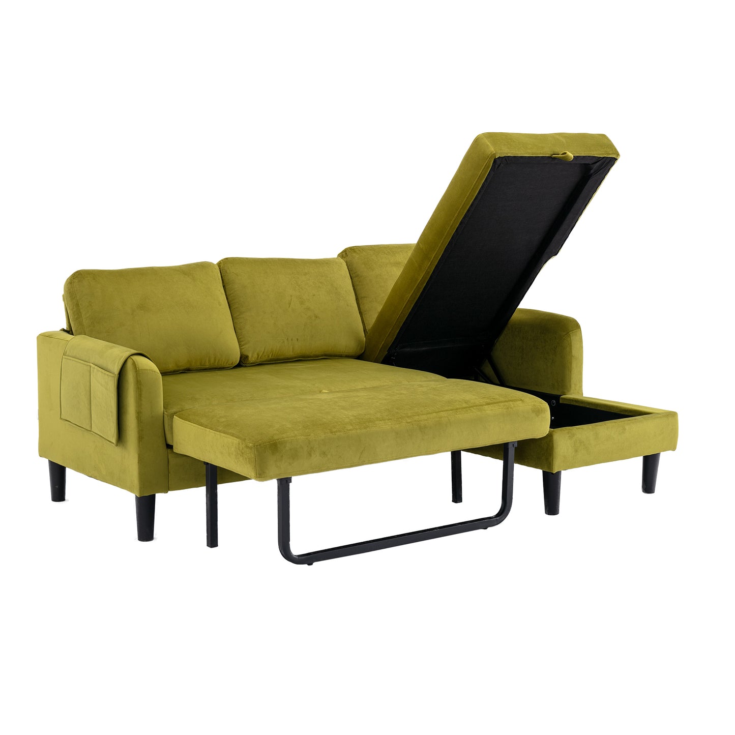 UNITED WE WIN Sectional Sofa Reversible Sectional Sleeper Sectional Sofa with Storage Chaise