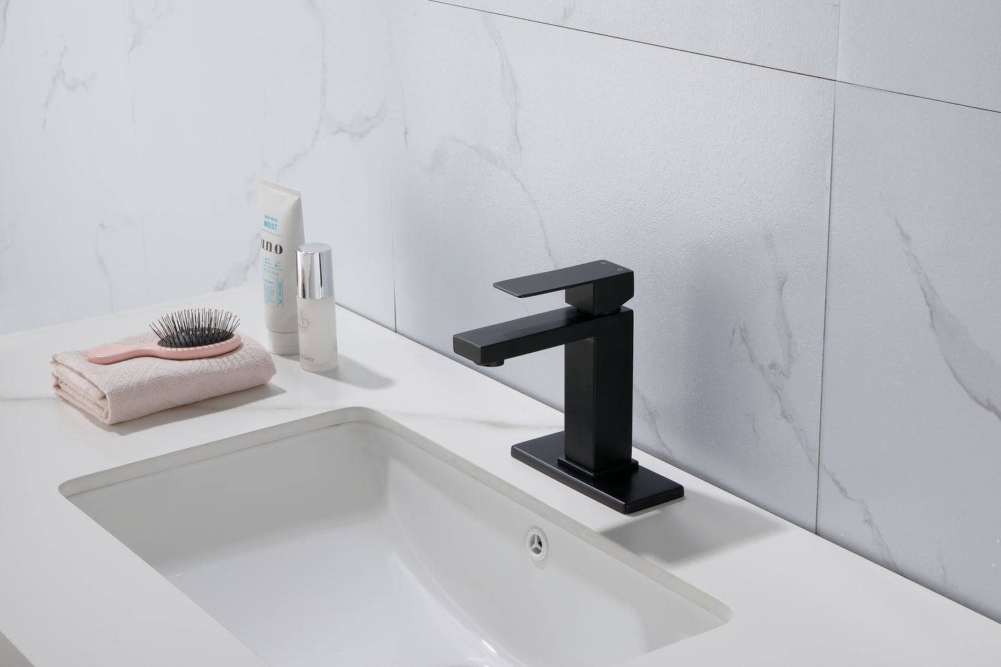 Luxurious Steel Matte Black Bathroom Faucet