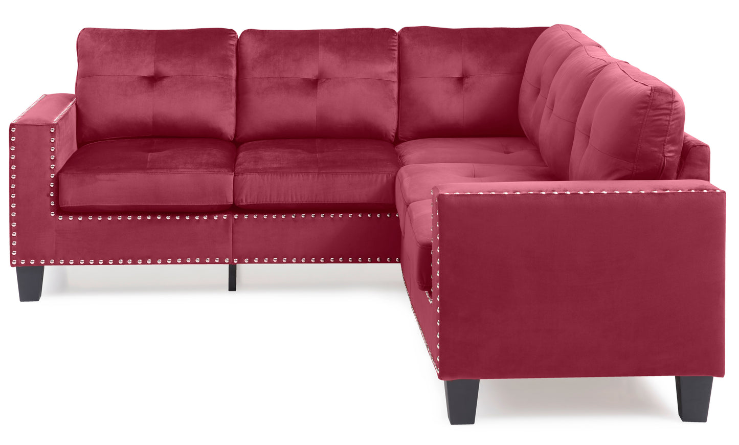 Nailer G312B-SC Sectional in Rich Burgundy Velvet