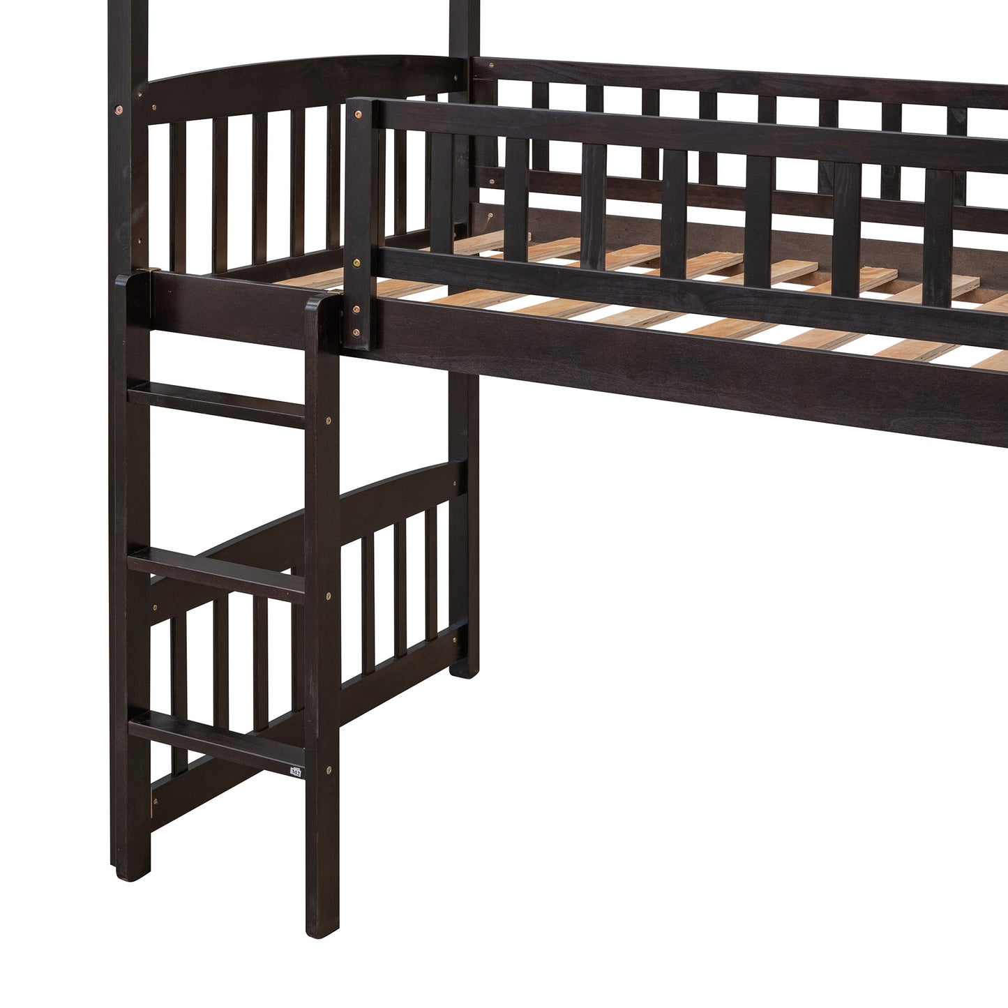 Twin Loft Bed with Slide, House Bed with Slide,Espresso( :LT000212AAP)