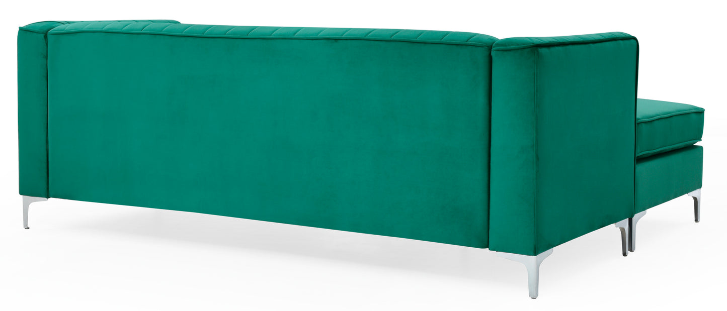 Delray G792B-SC Sofa Chaise in Elegant Green Velvet