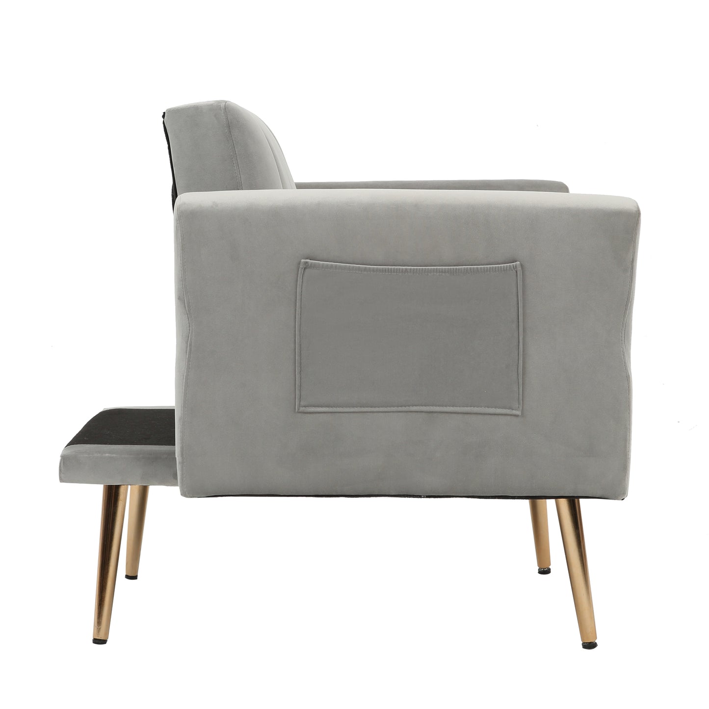 Accent Chair with Ottoman Set,Velvet Accent Chair with Gold Legs, Upholstered Single Sofa for Living Room Bedroom