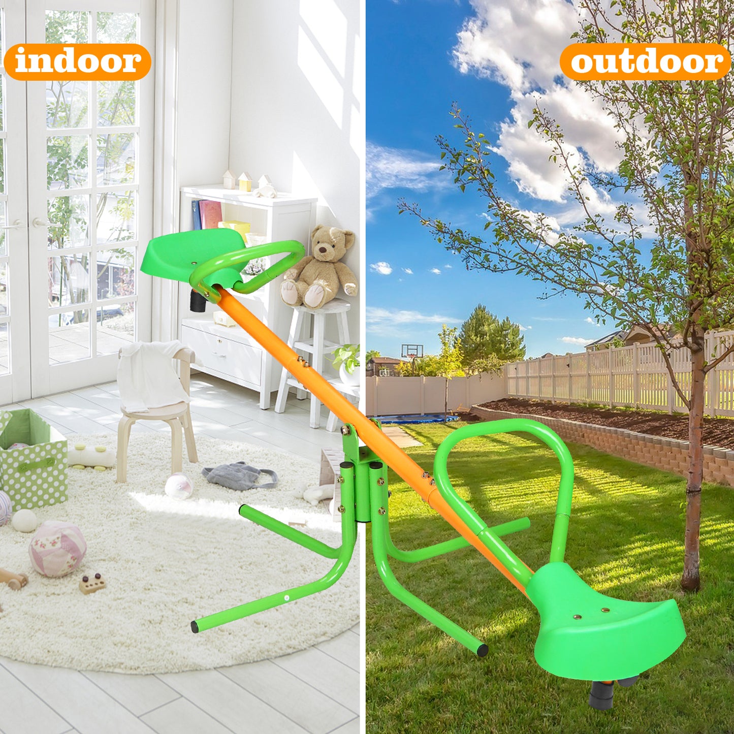 Outdoor Kids Spinning Seesaw with 360 Degree Rotation