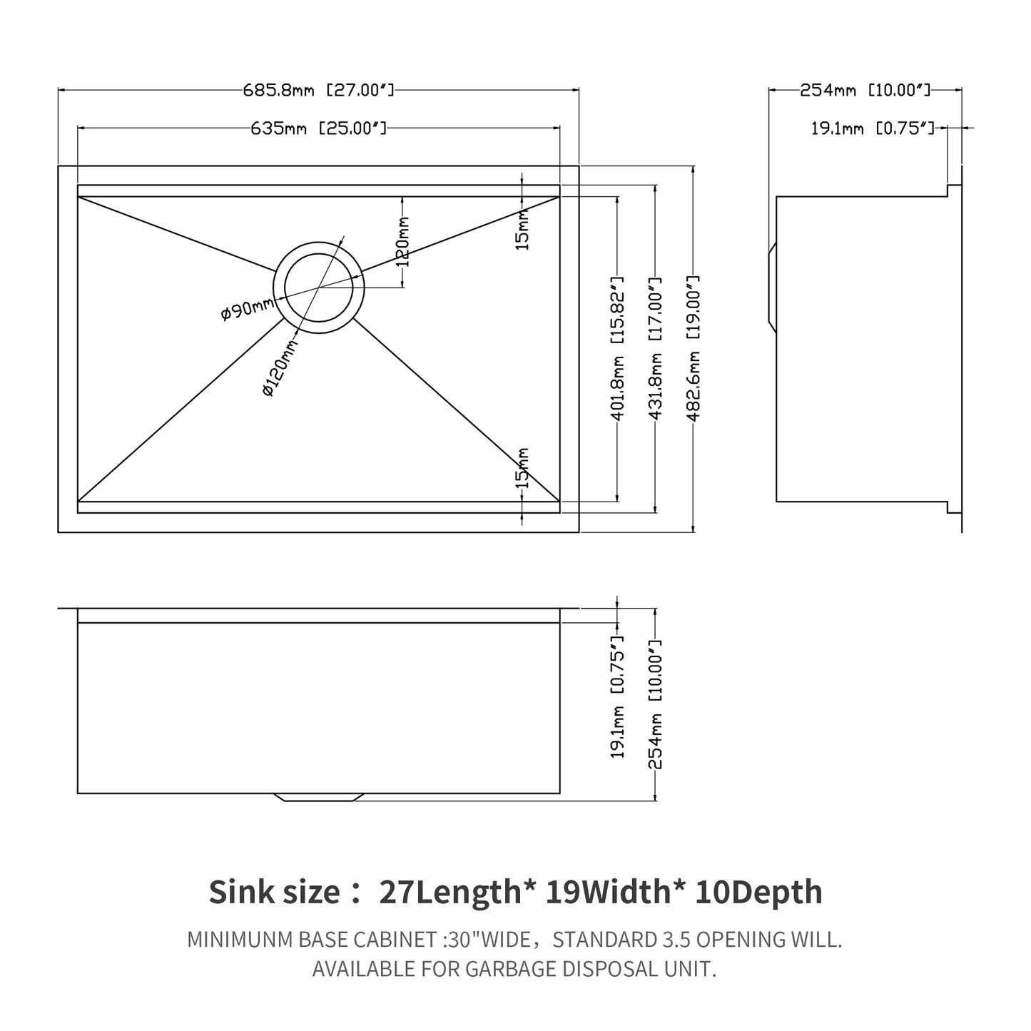 Deep Stainless Steel Undermount Kitchen Sink Workstation