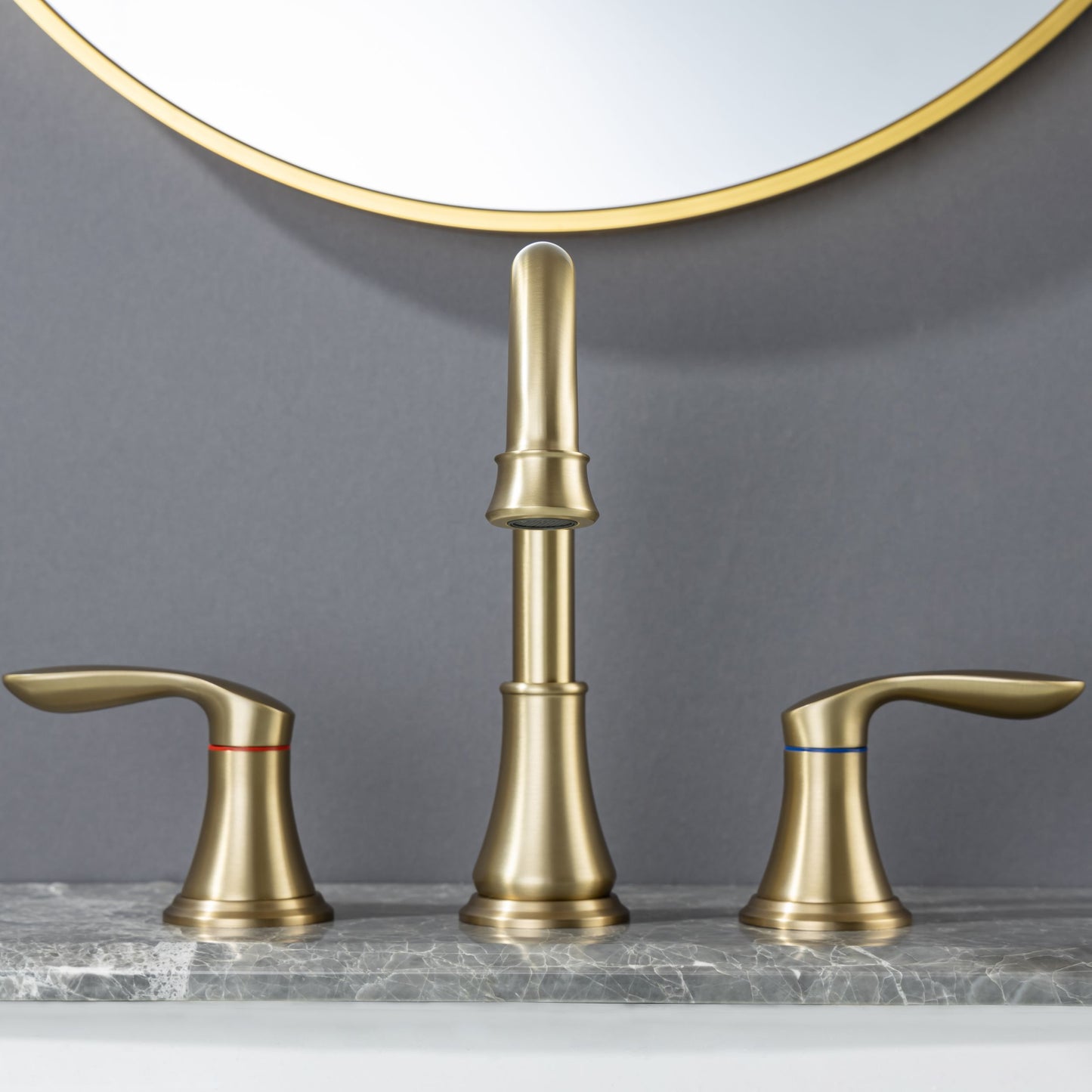 Elegant Gold Bathroom Faucet Set with Dual Handles