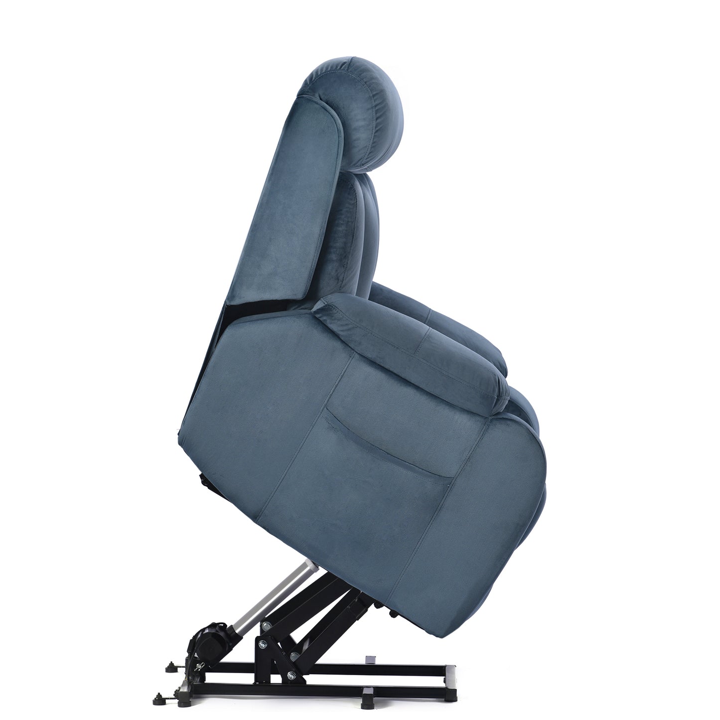 Elderly Power Lift Recliner Chair in Navy Blue with Remote Control