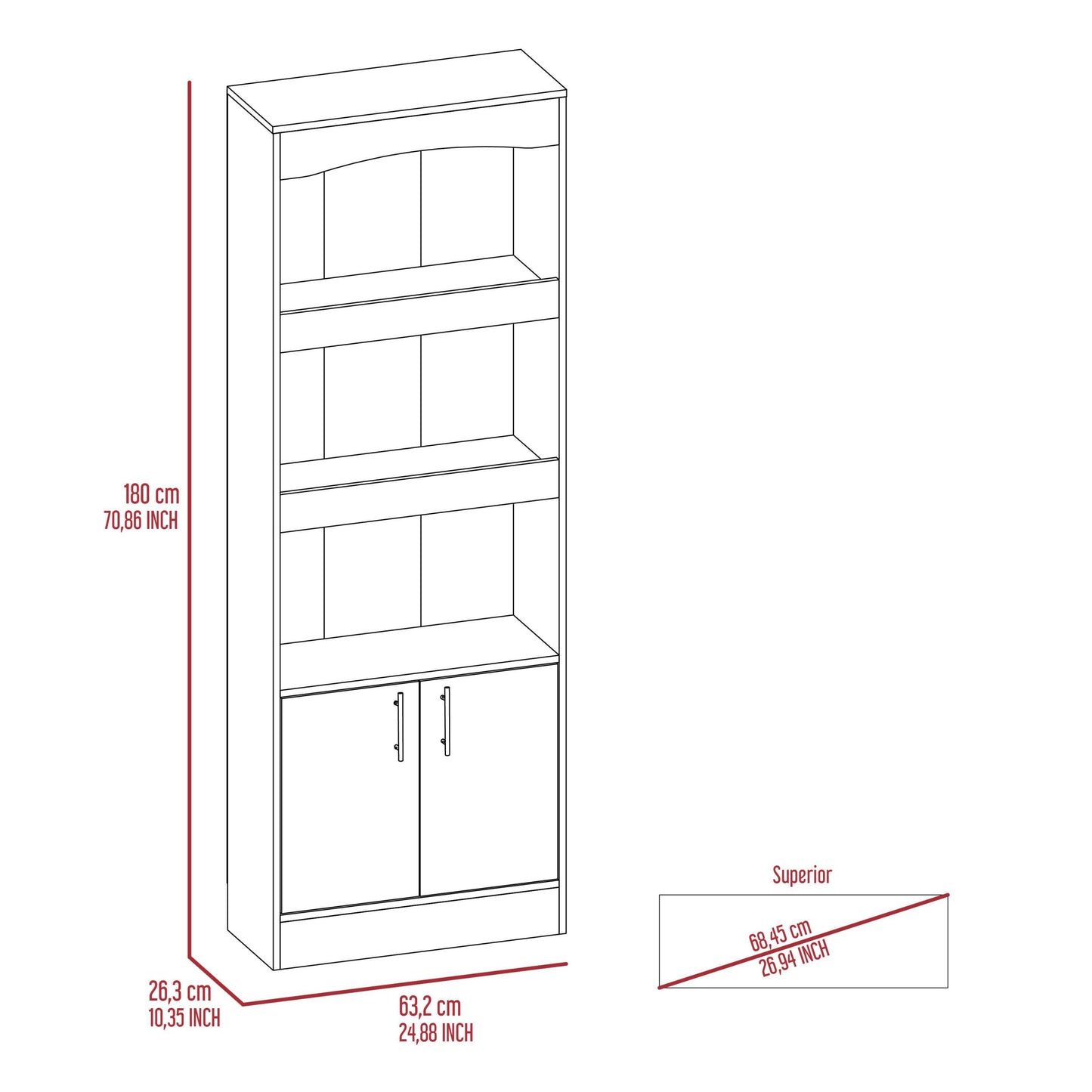 Gray Office Furniture Set with Dozza Bookcase and Aramis Desk