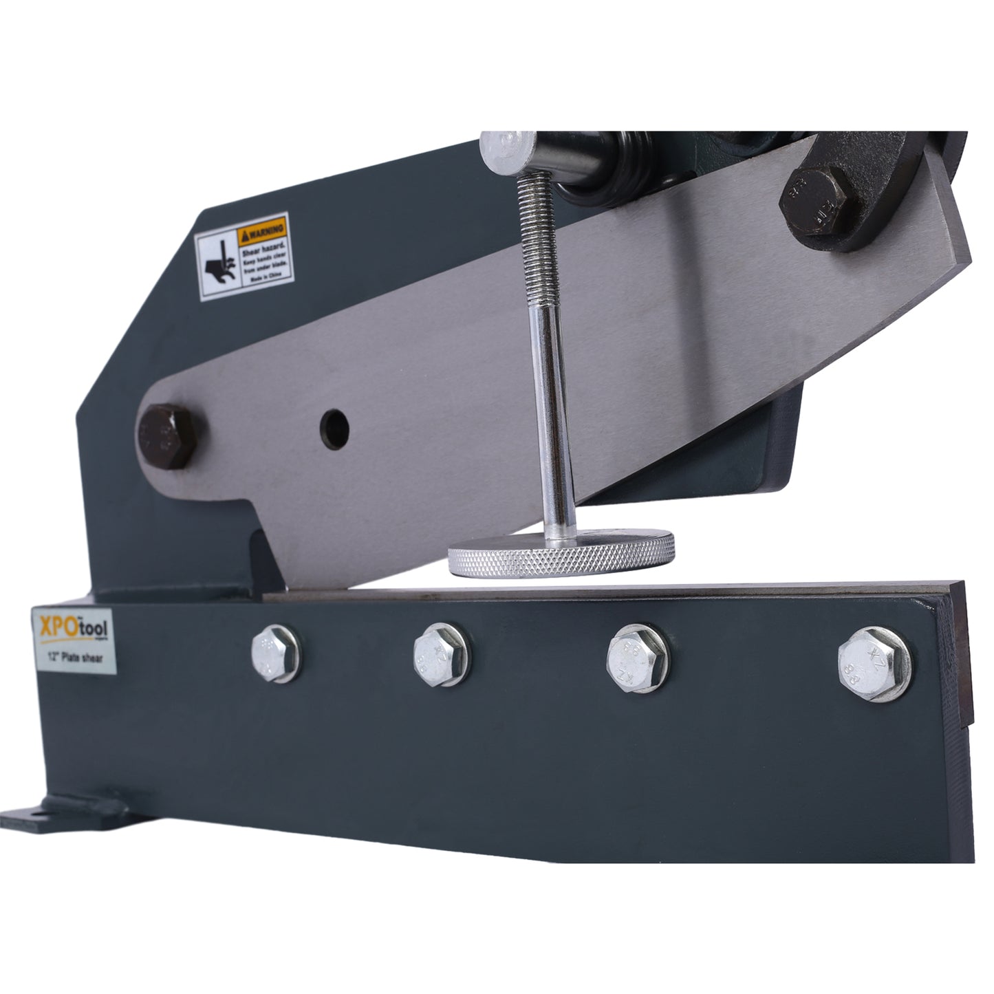 Industrial 12-Inch Sheet Metal Plate Shear, Solid Construction Mounting Type Metal Shear, High Precision Manual Hand Plate Shear