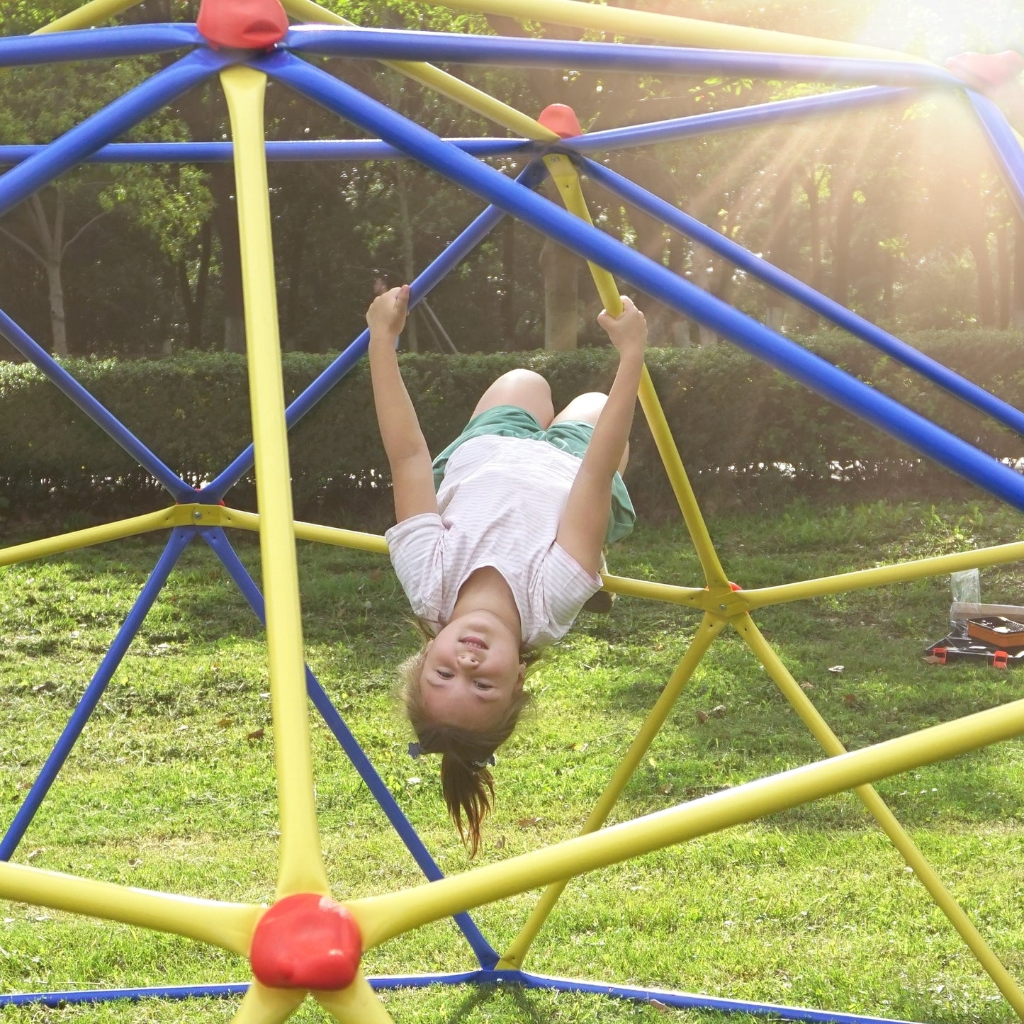 Children's Geometric Jungle Gym Dome Climber - 10 ft Playground Climbing Frame with Rust & UV Resistant Steel, Supports 1000 LBS