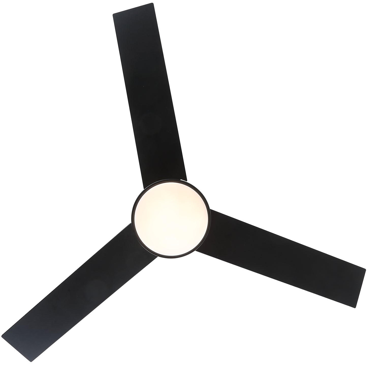 48-inch Sleek Black Low Profile Ceiling Fan with LED Light