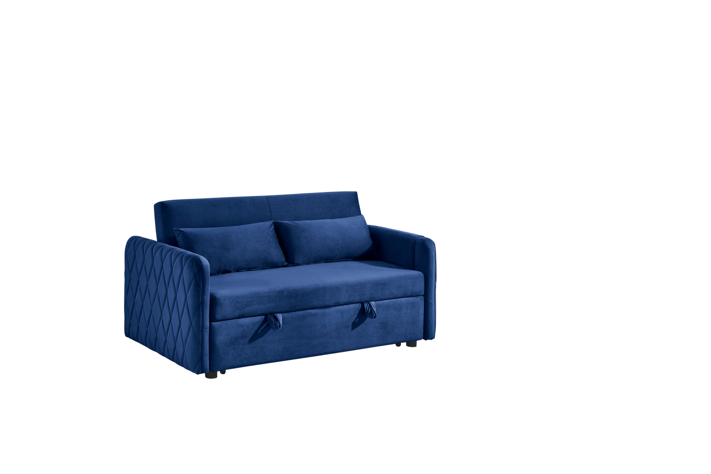 55 Convertible Velvet Sofa Bed with Adjustable Backrest and Storage Pockets