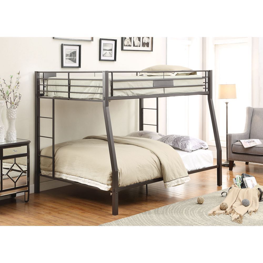 Contemporary Sandy Black Full XL/Queen Metal Bunk Bed