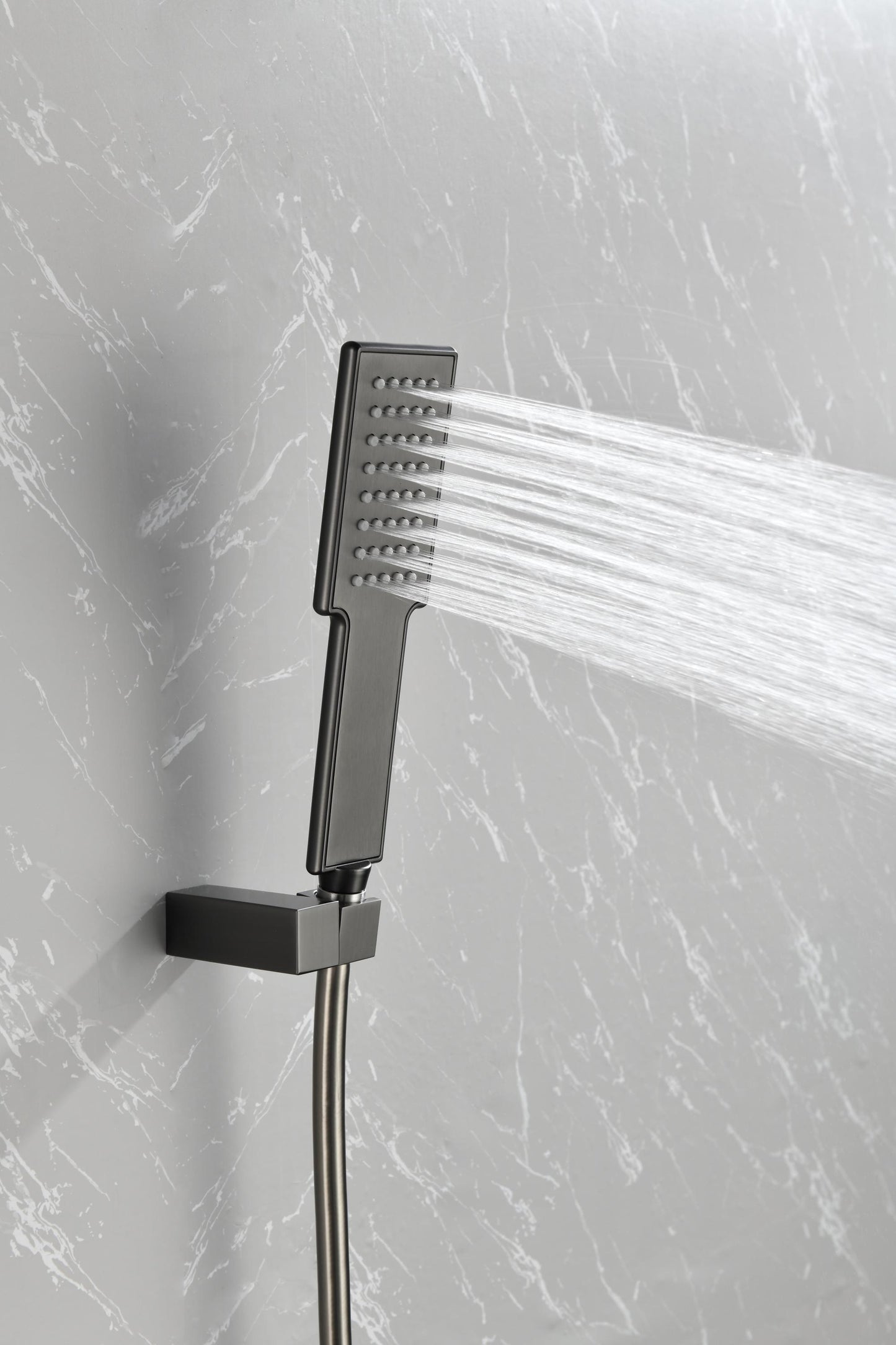 Gunmetal Waterfall Spout Wall Mounted Shower with Handheld Shower Systems