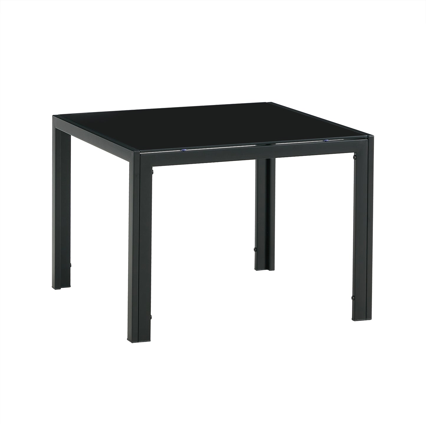 Modern Black Tempered Glass Coffee Table Set of 2 for Living Room