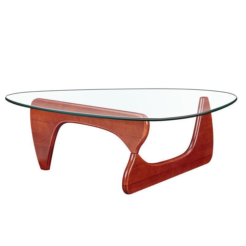 Sleek Cherry Finish Solid Wood Coffee Table