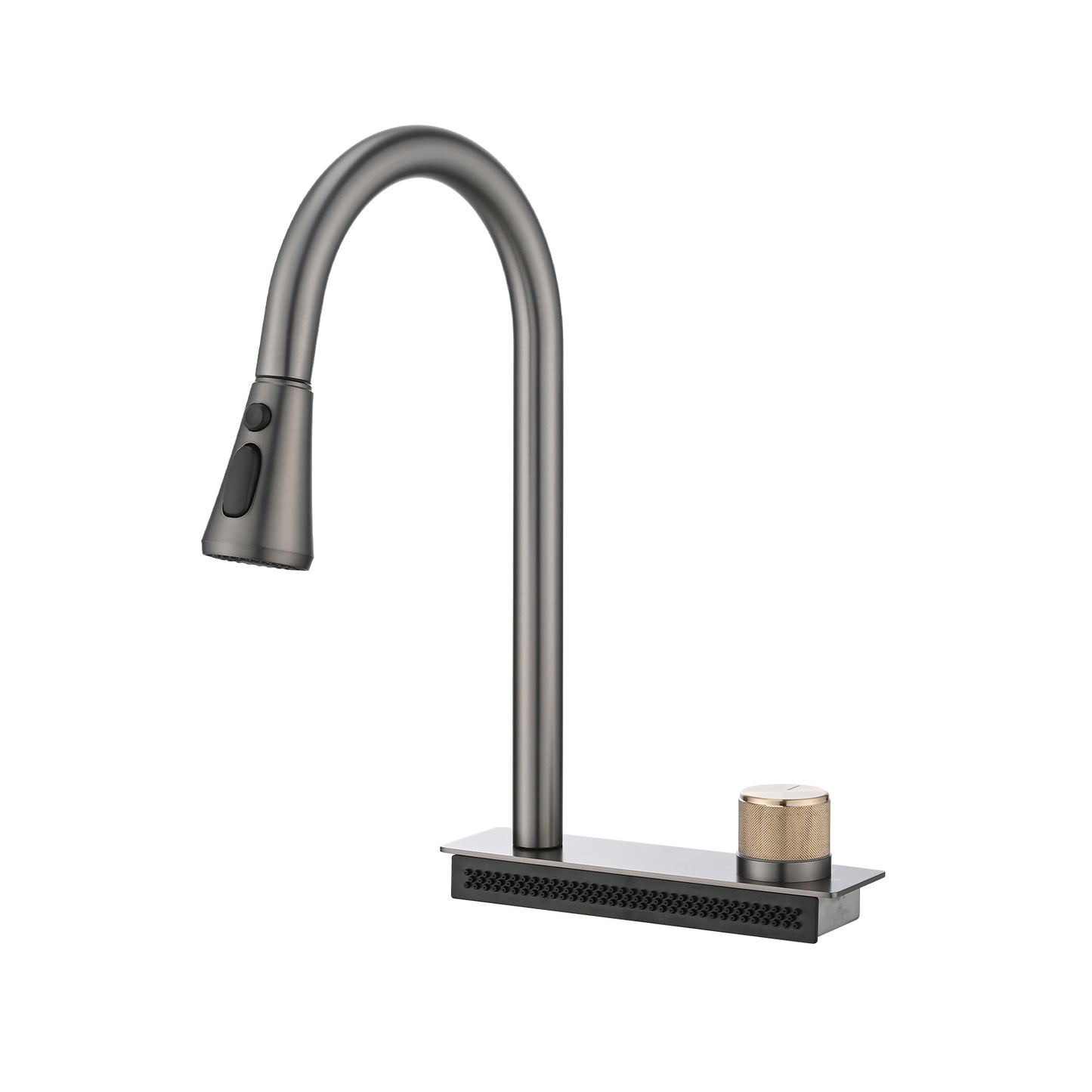 Contemporary Stainless Steel Kitchen Sink Set with Rainfall Faucet and Accessories