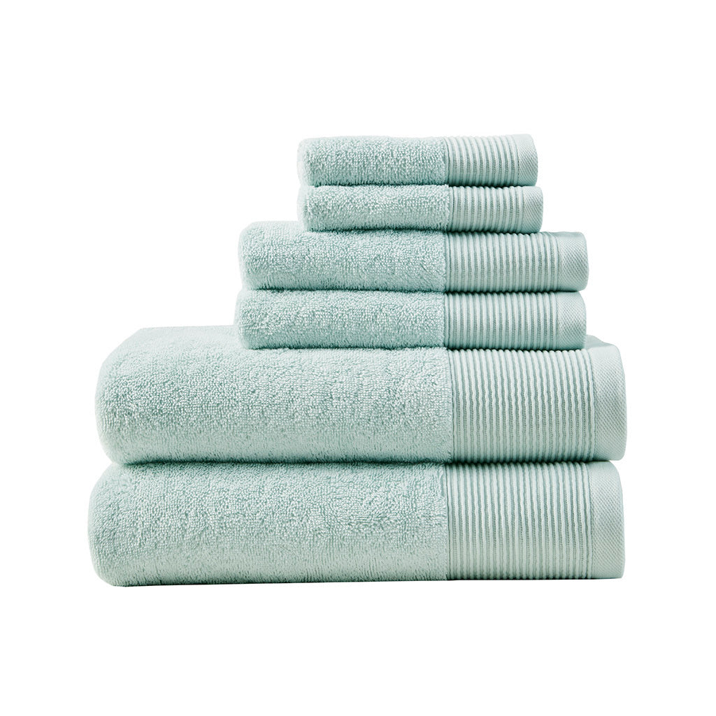 6-Piece Set of Luxurious Antimicrobial Cotton and Tencel Towels