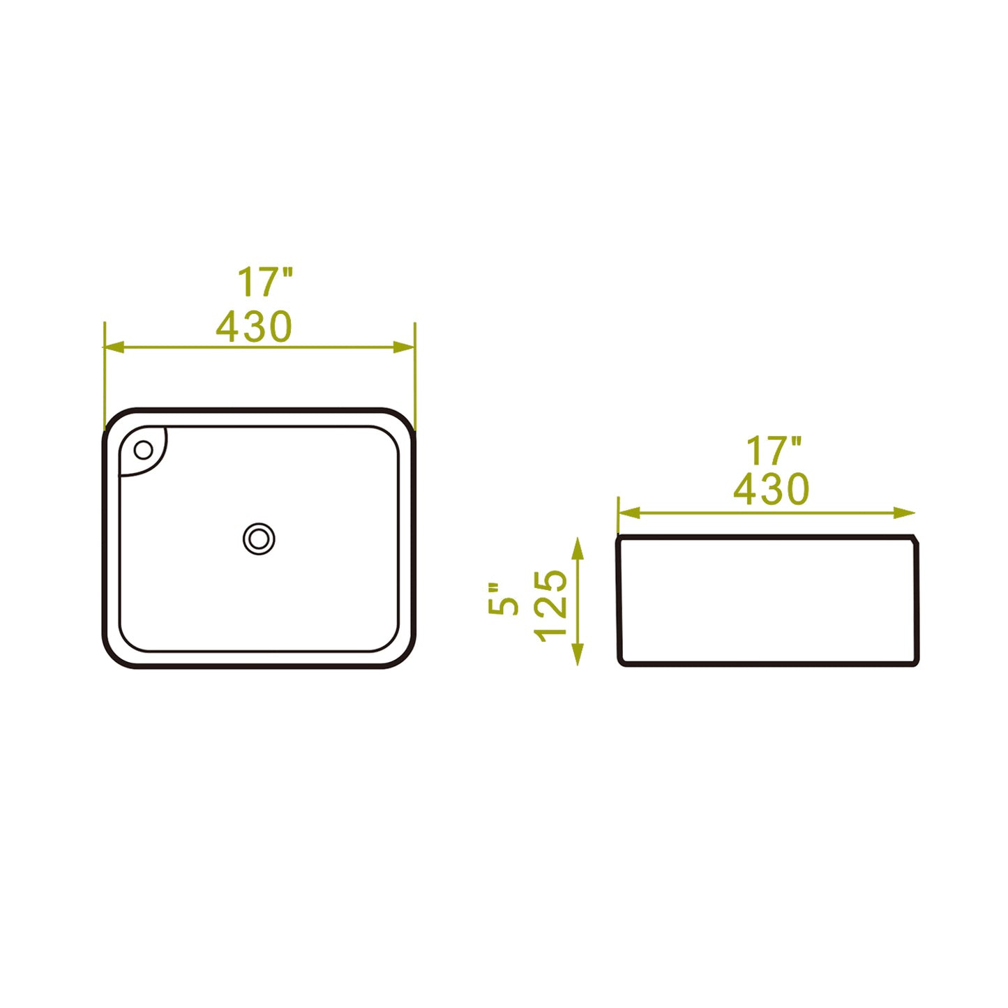 Vessel Bathroom Sink Basin in White Ceramic