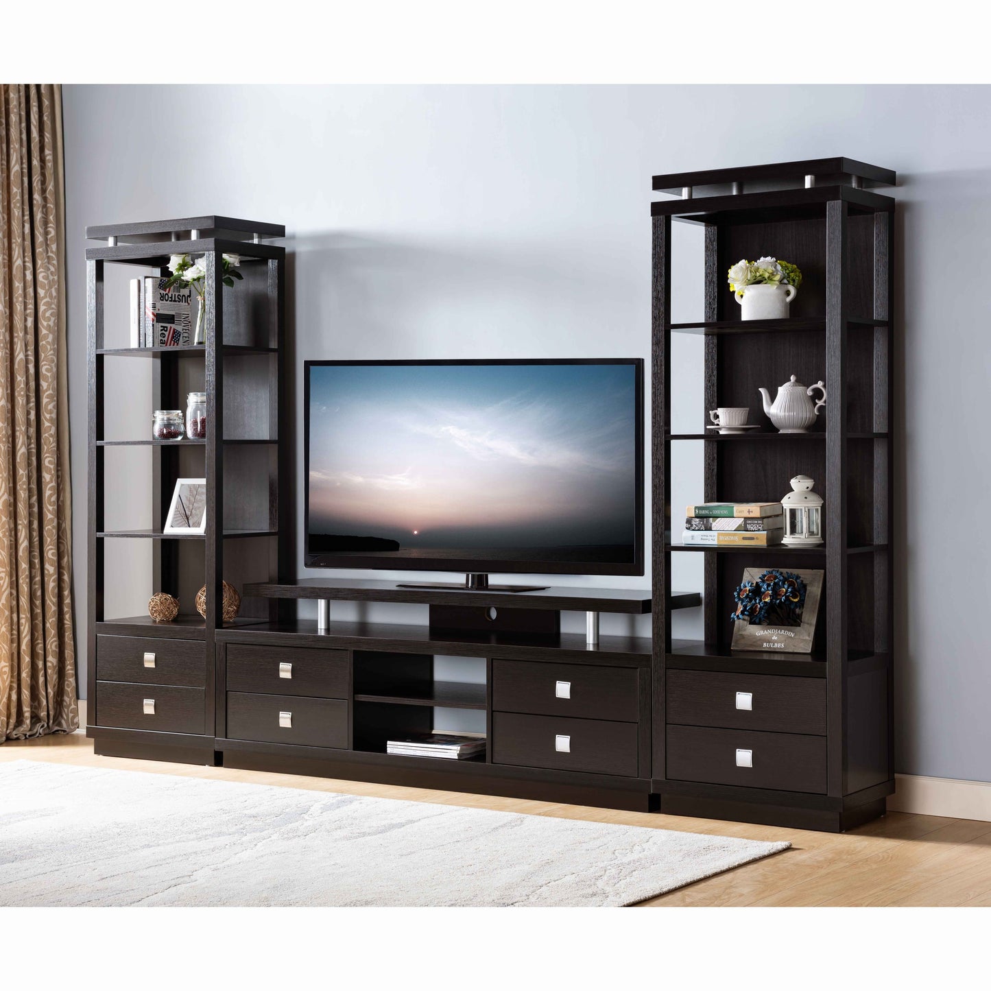 Red Cocoa TV Stand with Spacious Storage Options