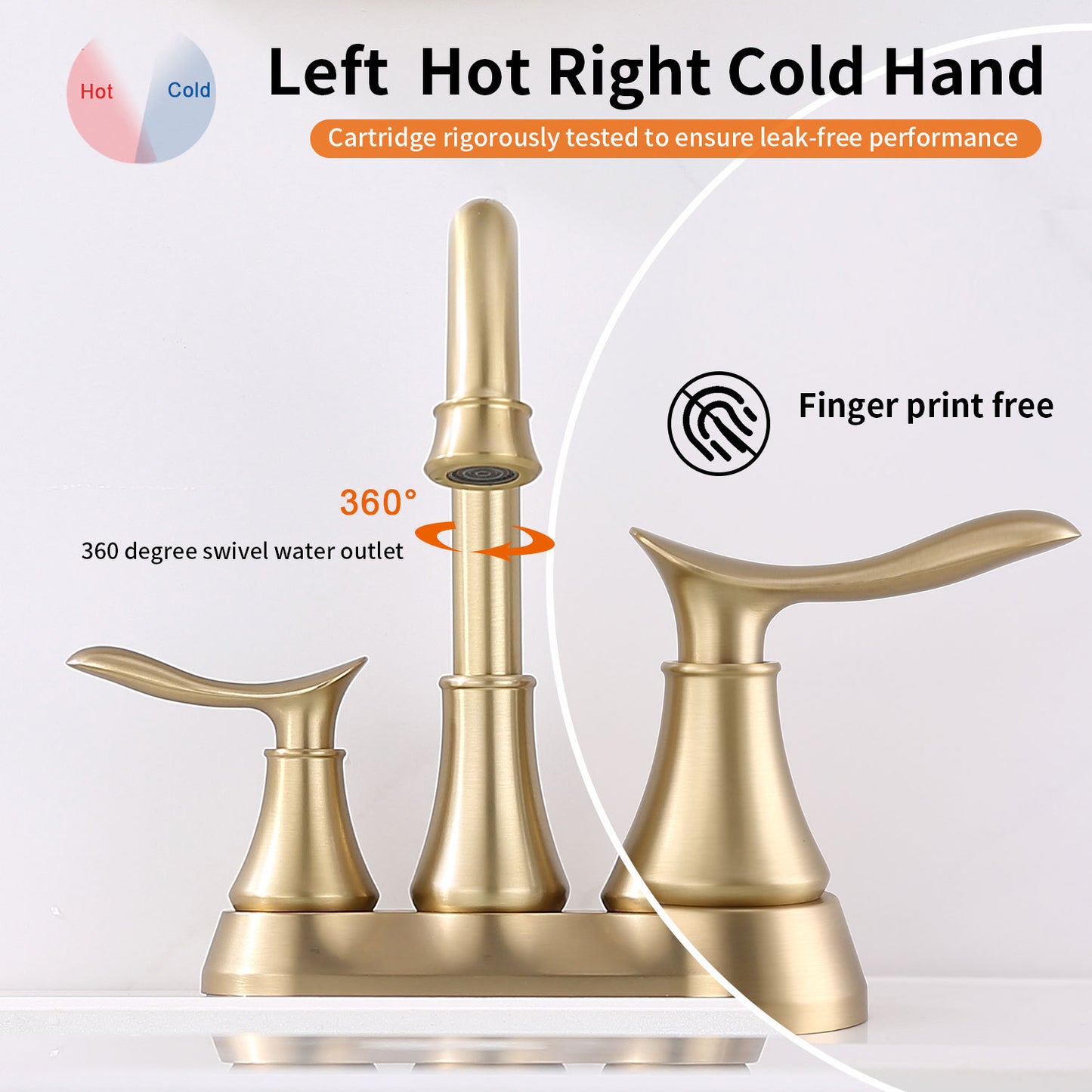 Brass 2-Handle Bathroom Faucet with Pop-up Drain