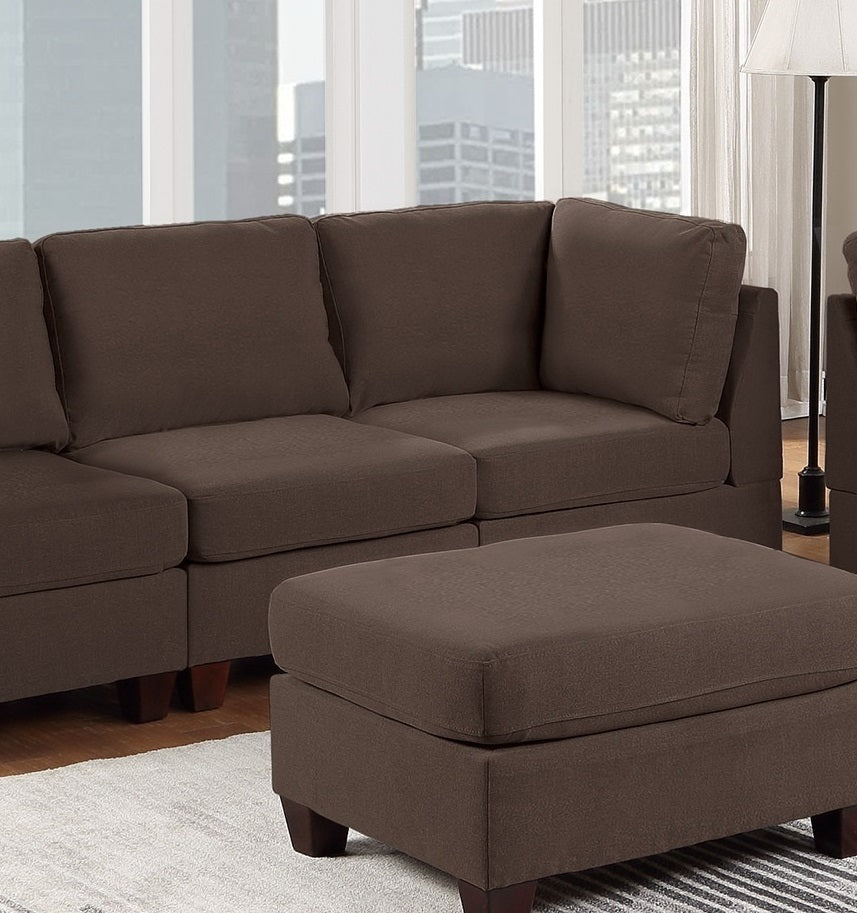 Contemporary 6-Piece Sectional Sofa Set with Armless Chair, Ottoman, and 4 Corner Sofas