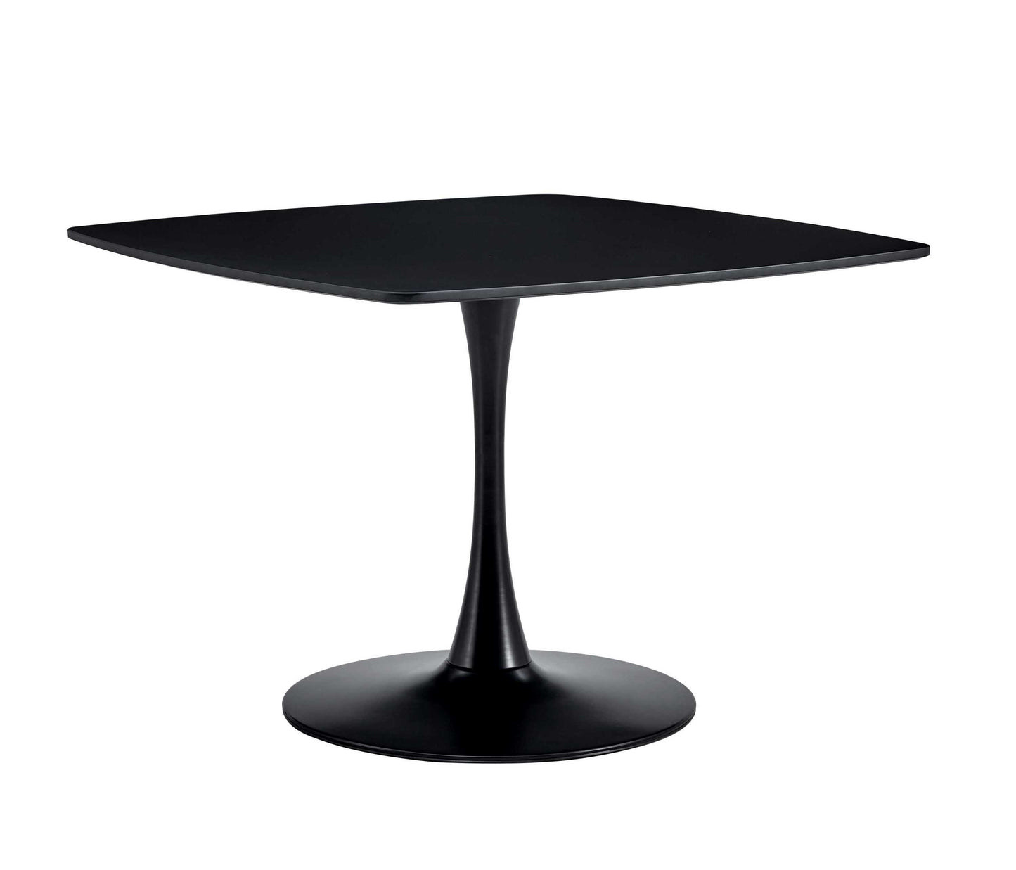 Modern Matte Black Pedestal Dining Table for 4-6 People