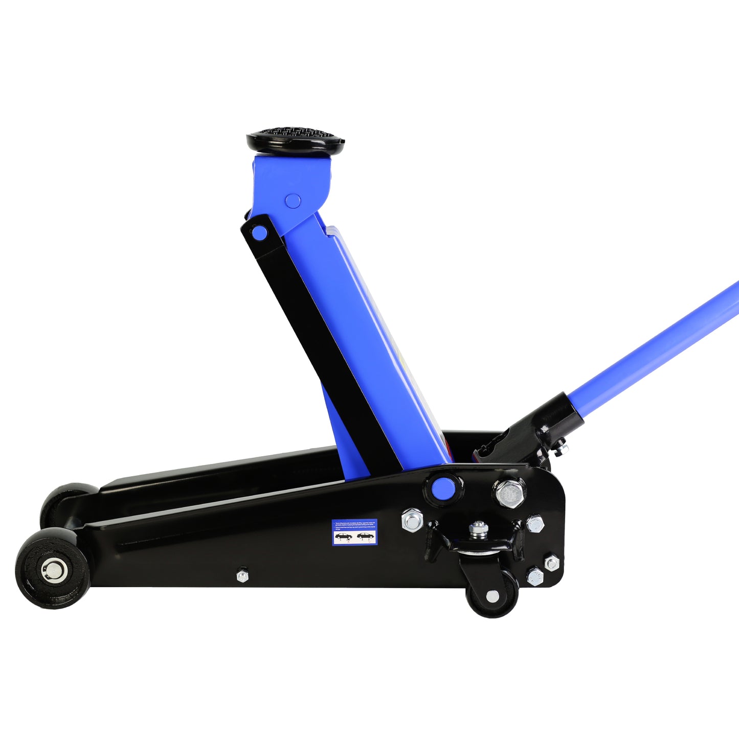 3-Ton Hydraulic Low Profile Racing Floor Jack with Quick Piston Lift - Blue