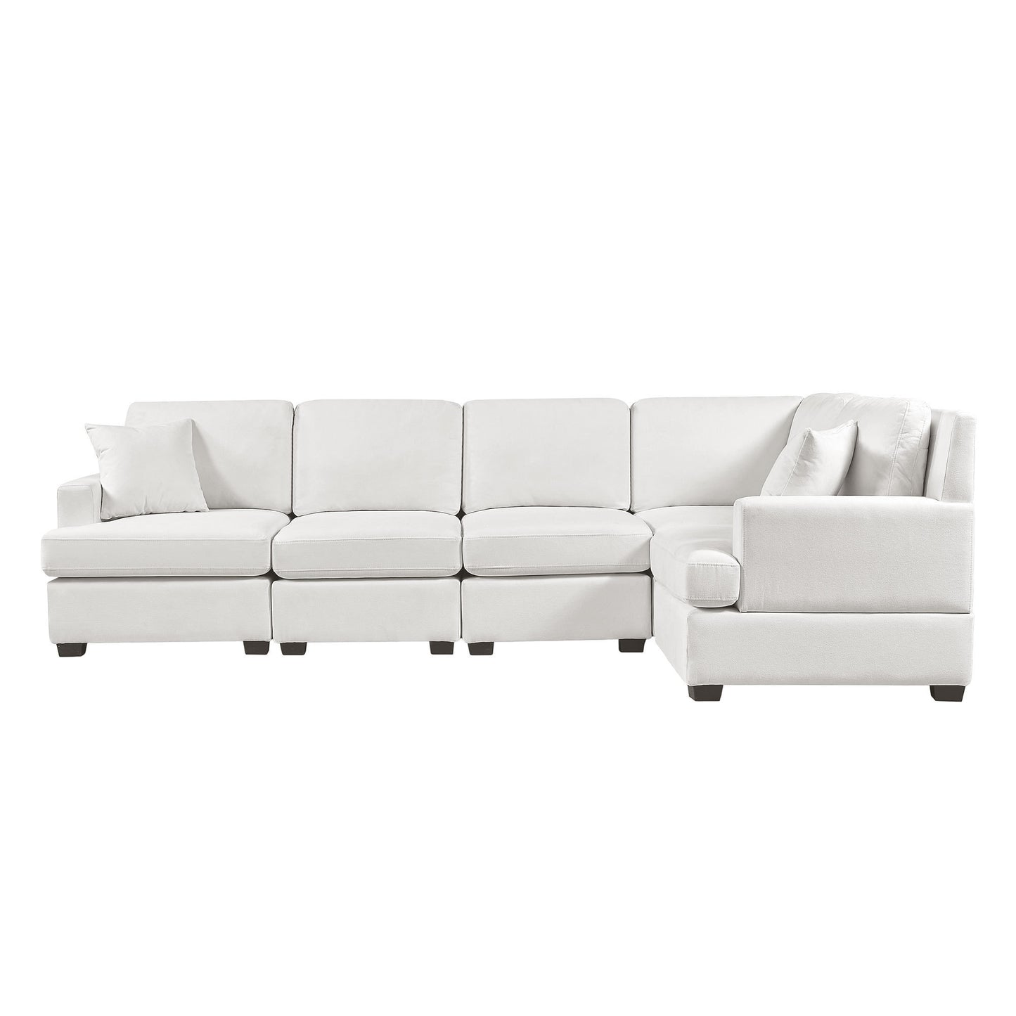 U_Style Sectional Modular Sofa with 2 Tossing cushions and Solid Frame for Living Room