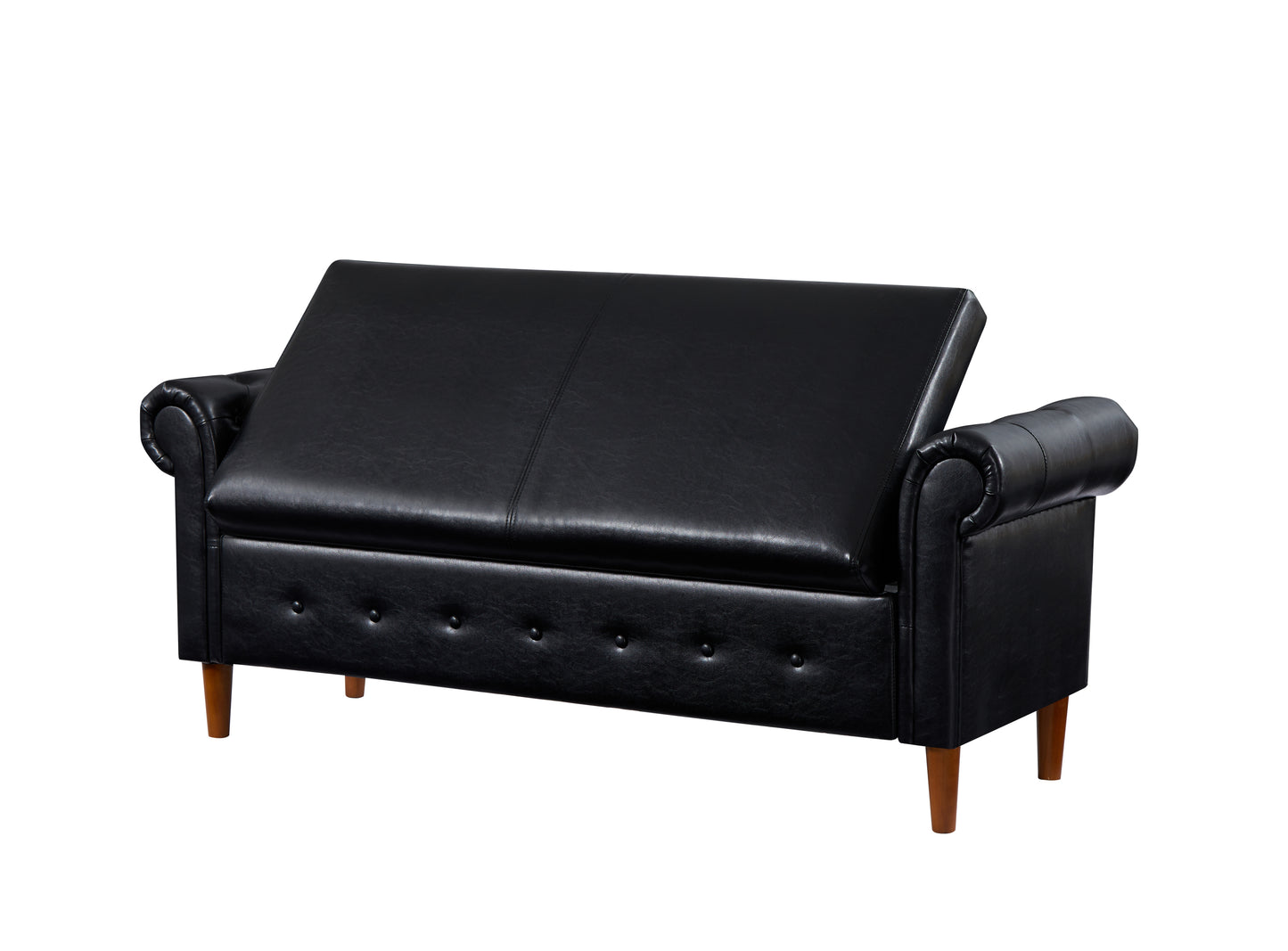 Black Multifunctional Storage Rectangular Sofa Stool