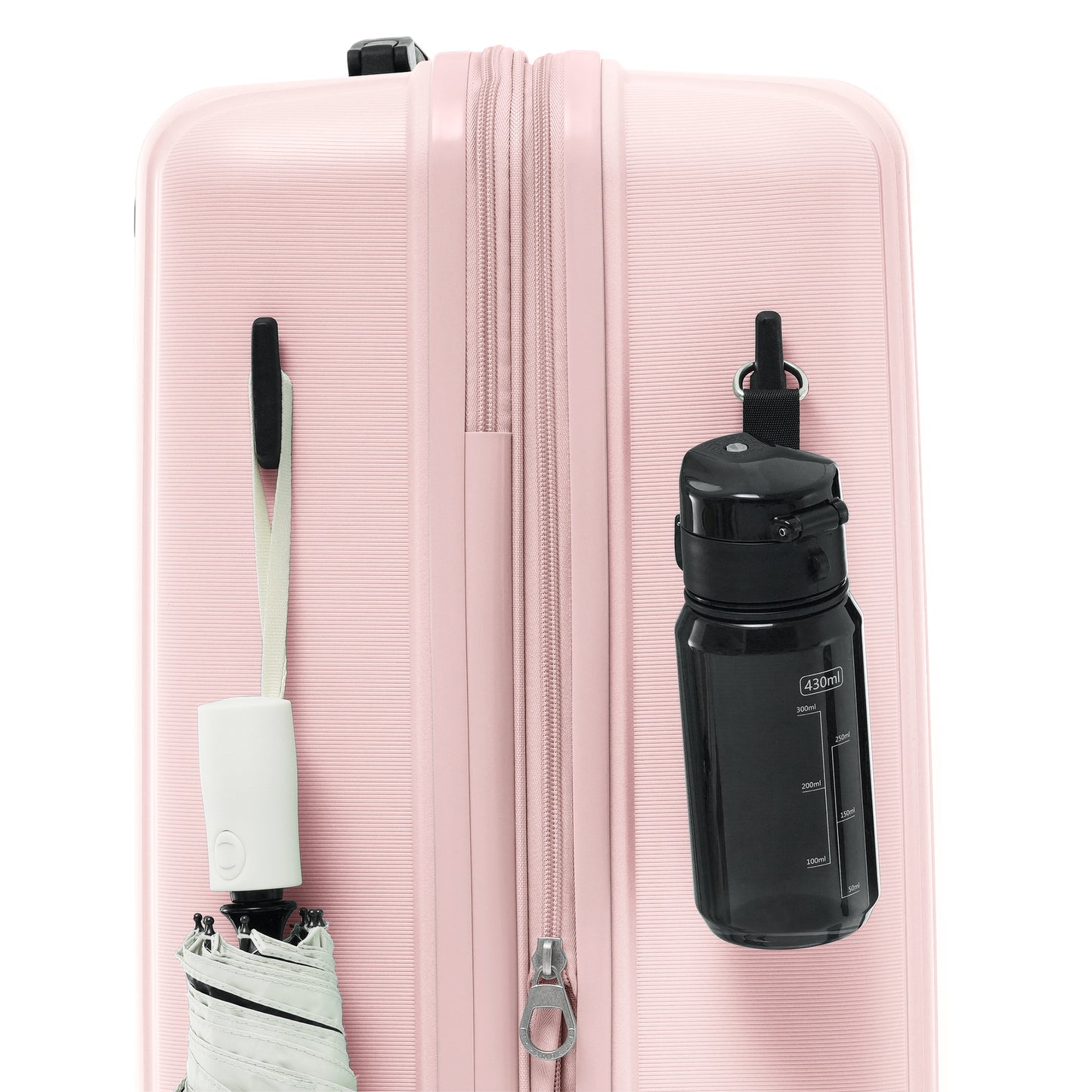 Luggage Sets 3 Piece Suitcase Set 20/24/28 with USB Port,Carry on Luggage Airline Approved,PP Lightweight Suitcase with Spinner Wheels, Pink