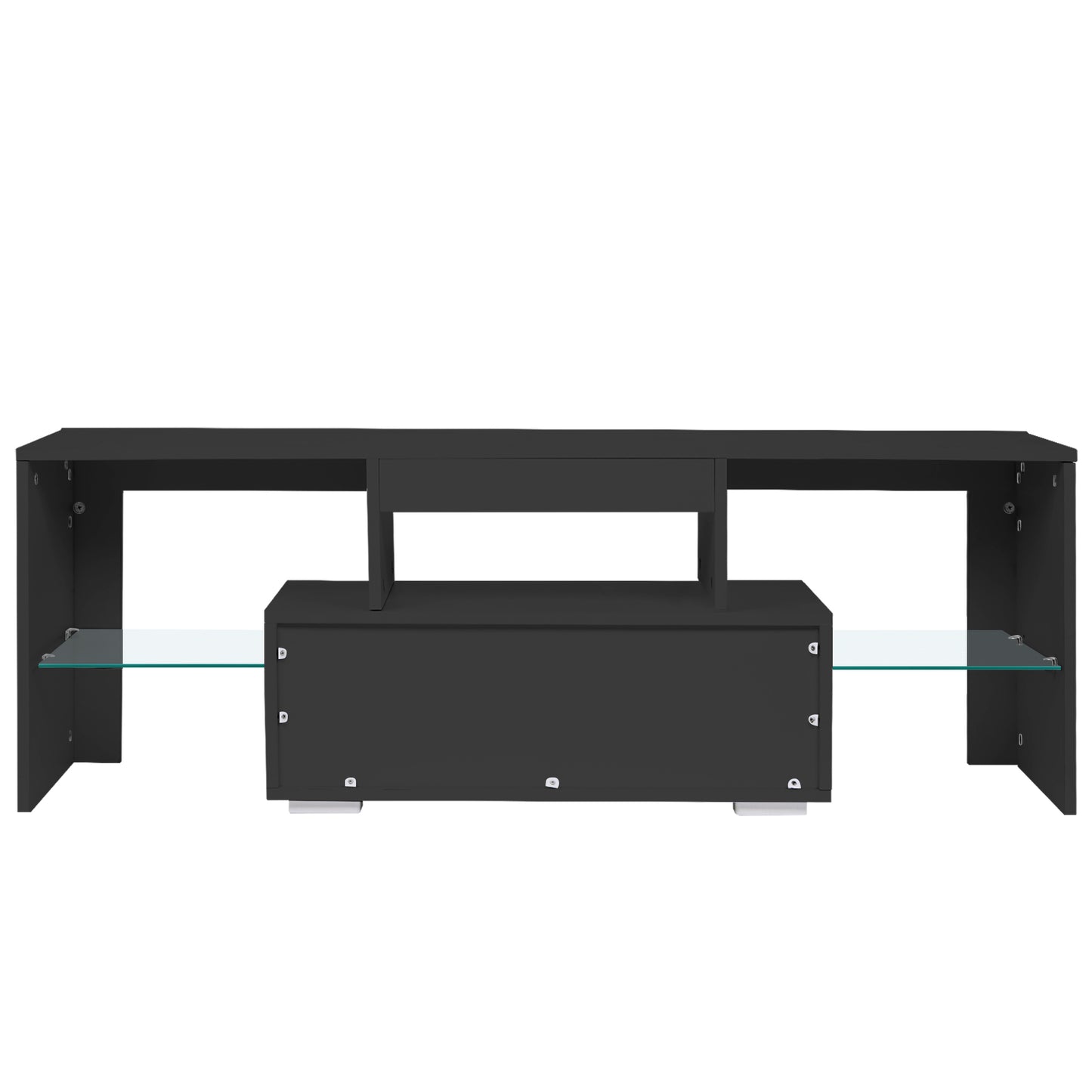 Sleek LED TV Stand with Drawer, Color-Changing Lights, and Modern Design