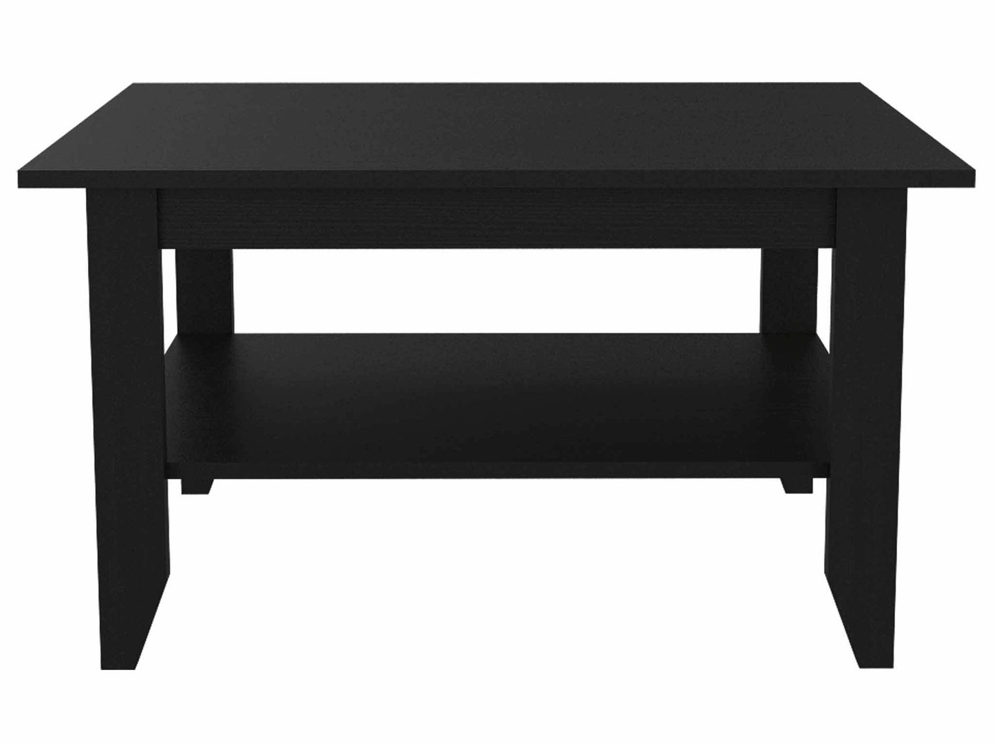 Contemporary Oregon Coffee Table with Dual Open Shelves and Sturdy Legs