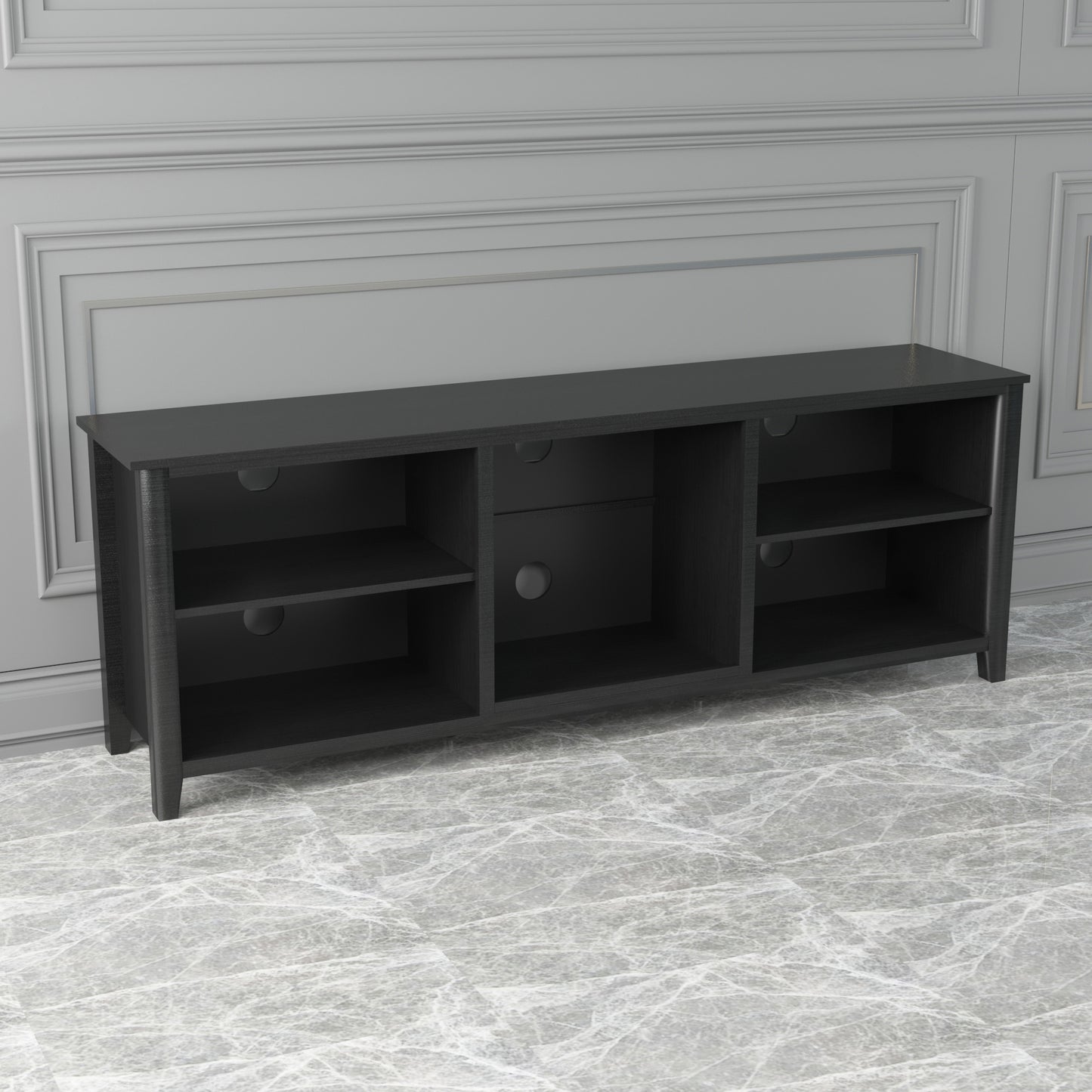 Traditional TV Stand with Spacious Storage and Durable Build