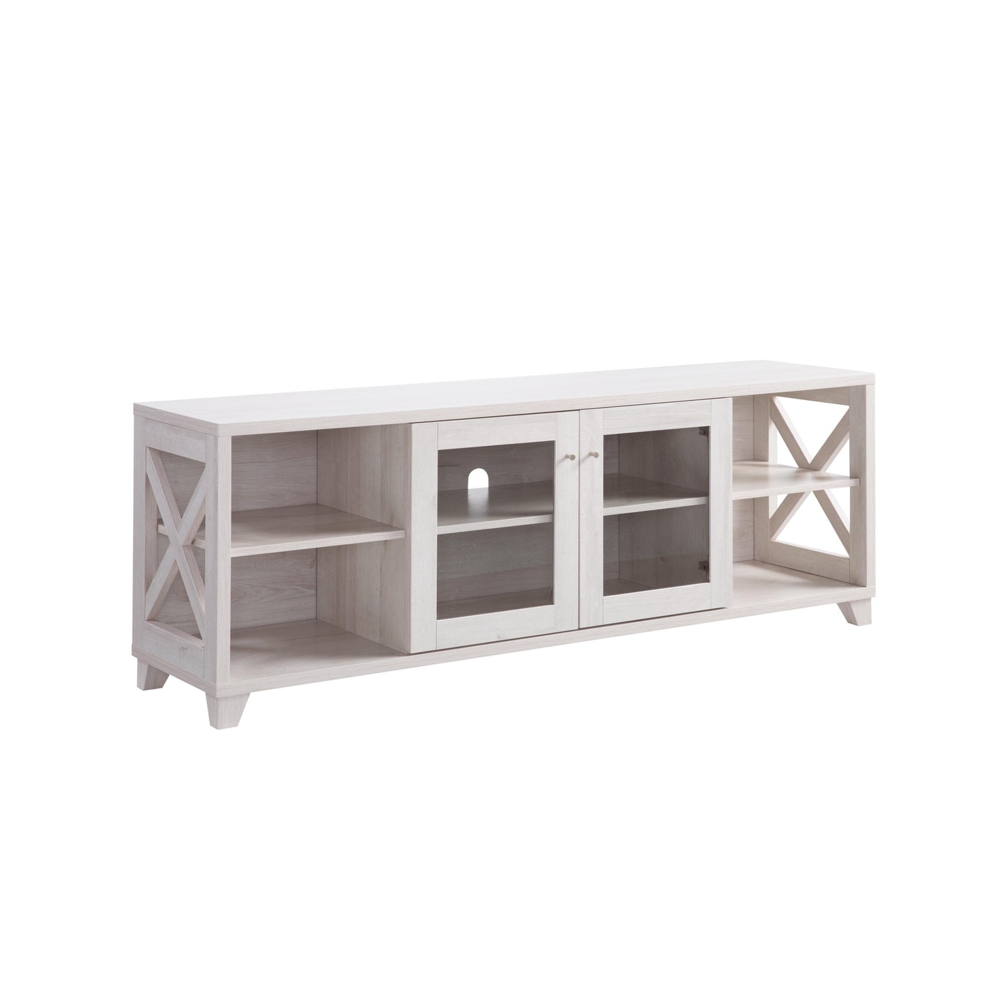 Elegant White Oak TV Console with Ample Storage