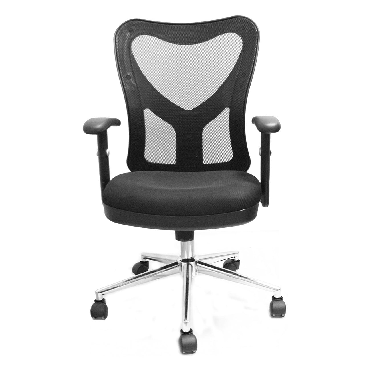 High Back Mesh Office Chair With Chrome Base, Black