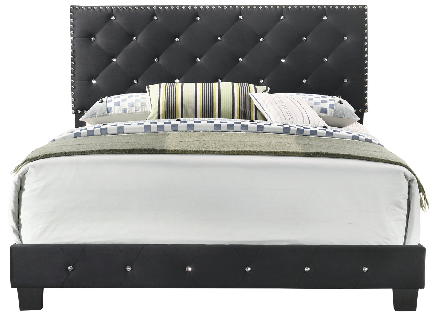 Suffolk G1407-QB-UP Queen Bed , BLACK