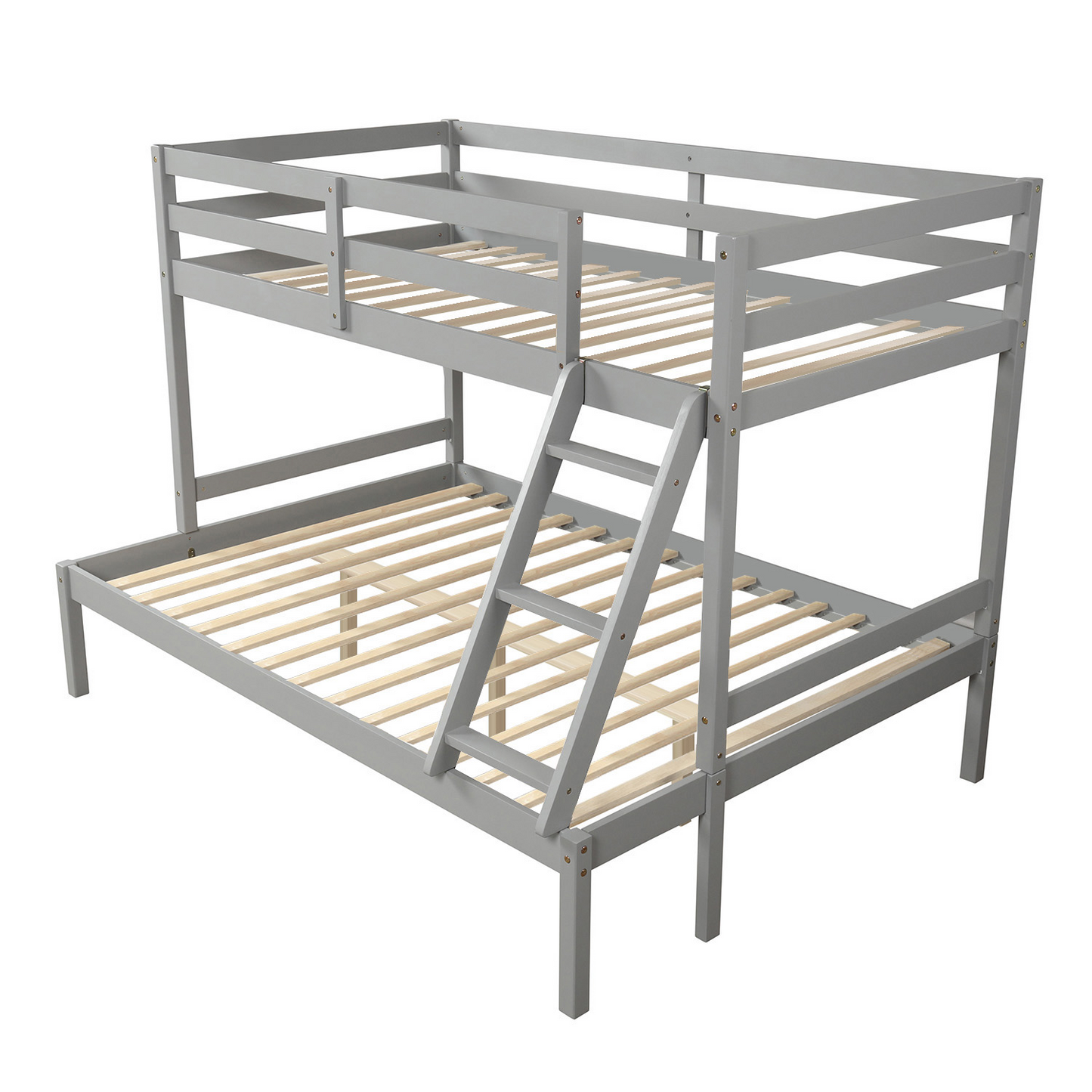 Gray Twin Over Full Bunk Bed with Stylish Space-Saving Design