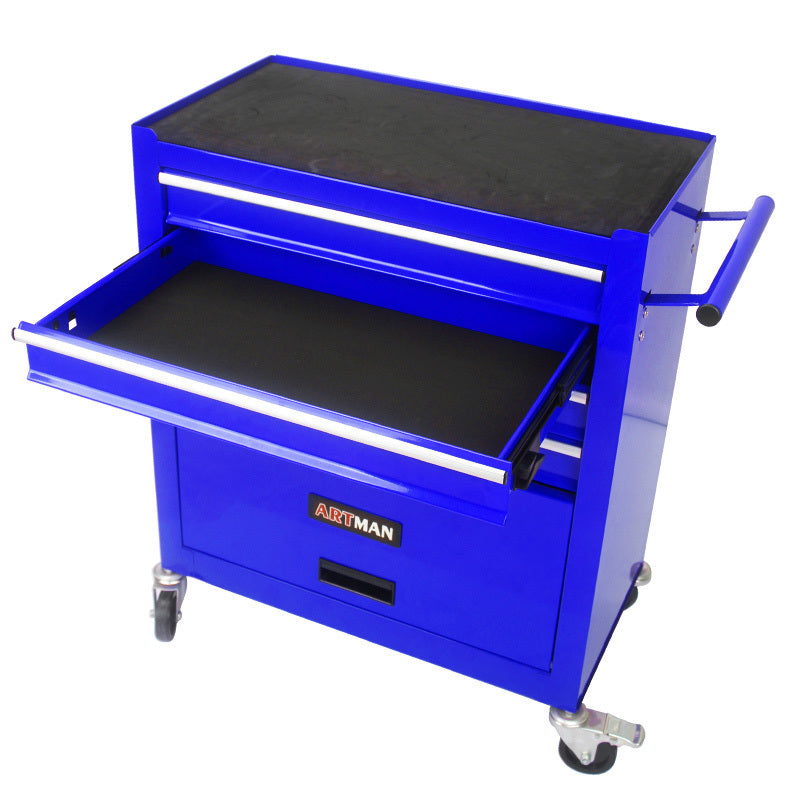 4 DRAWERS MULTIFUNCTIONAL TOOL CART WITH WHEELS-BLUE