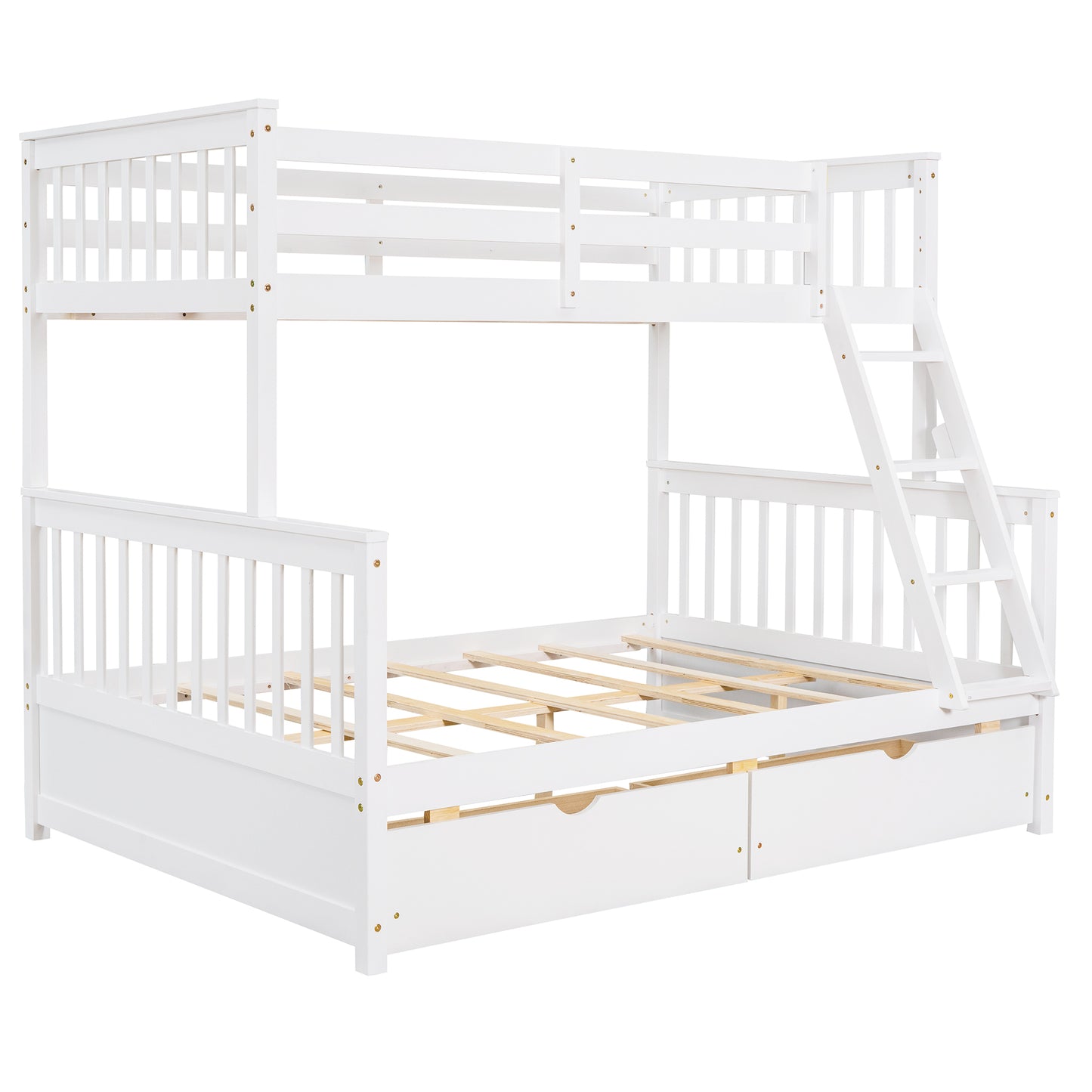 Twin/Full Bunk Bed with Stairs, Drawers, and Flexible Layout