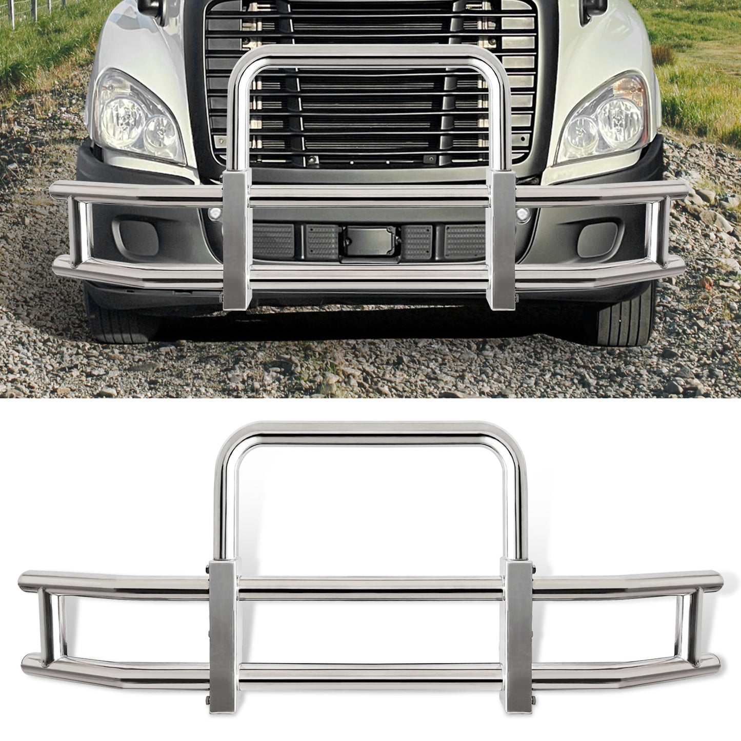 Deer Guard for Freightliner Cascadia 2008-2017 with Stainless Steel Brackets