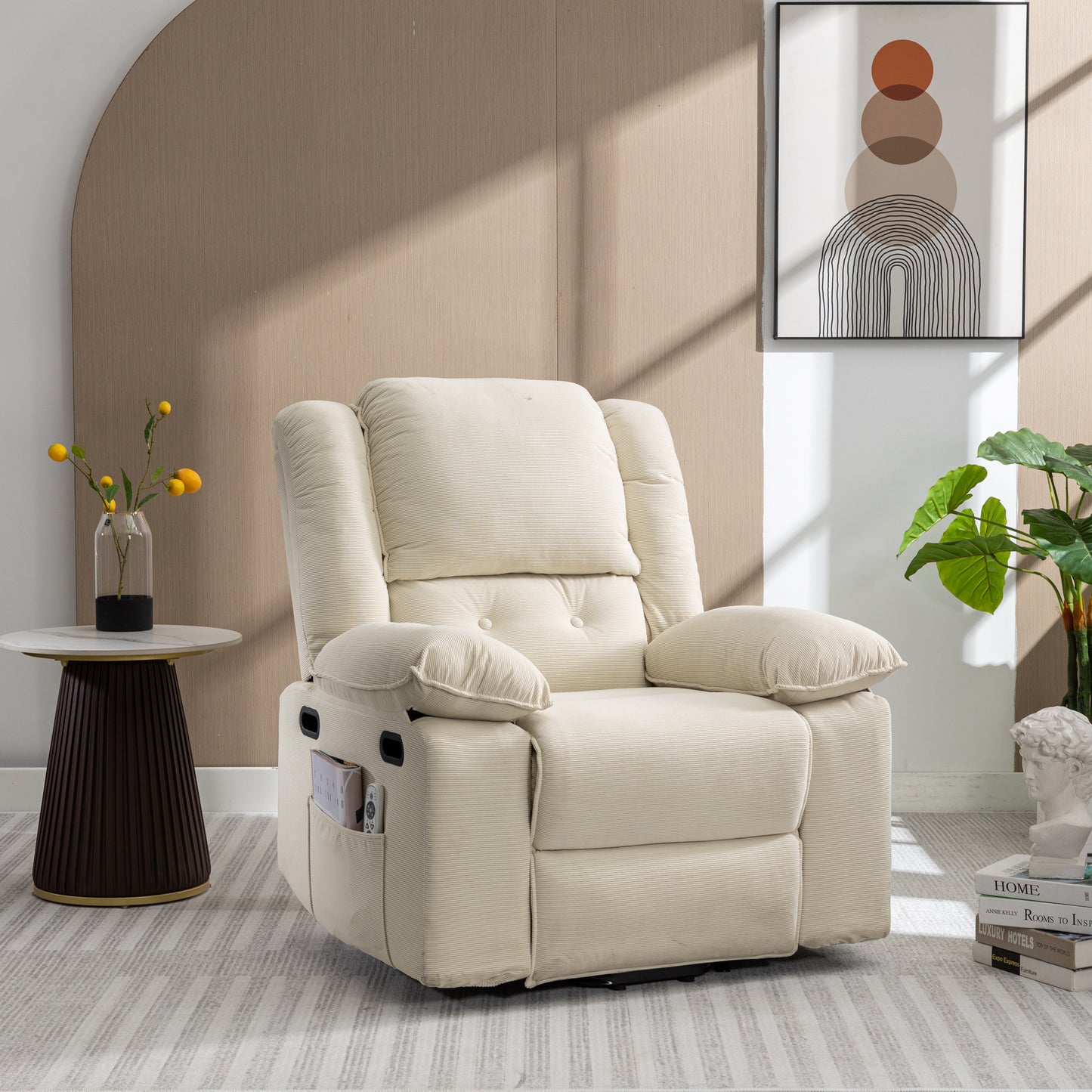 Adjustable Massage and Heating Power Lift Recliner Chair with Side Pocket