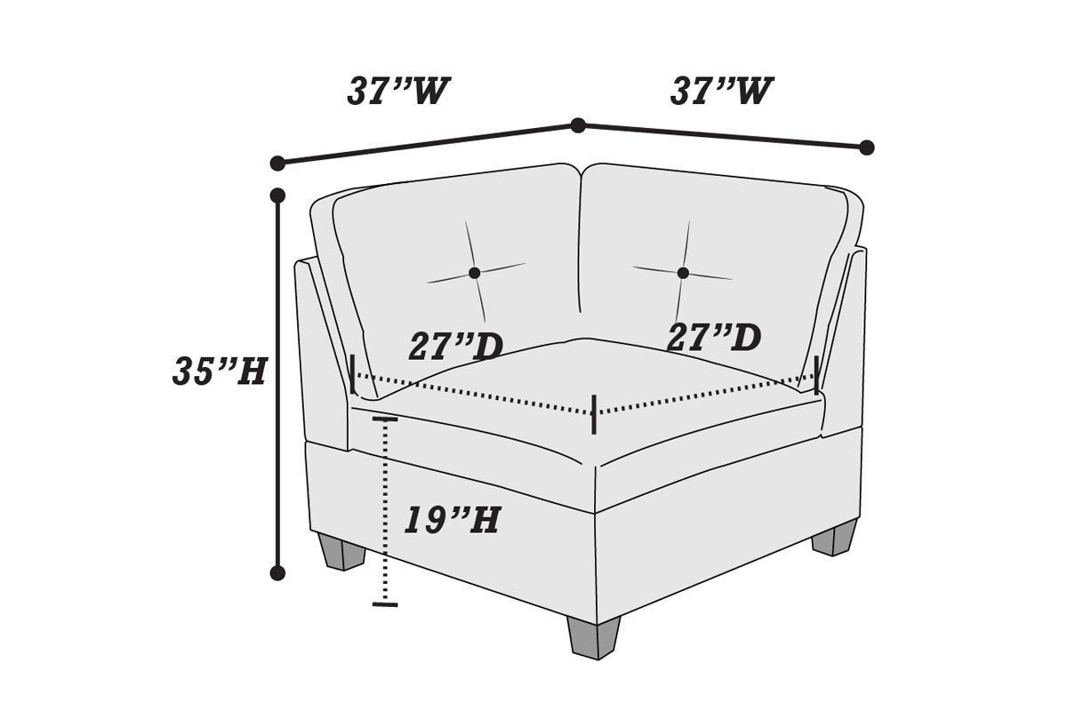 Ash Gray Chenille Fabric Modular Sectional 6-Piece Living Room Furniture Set